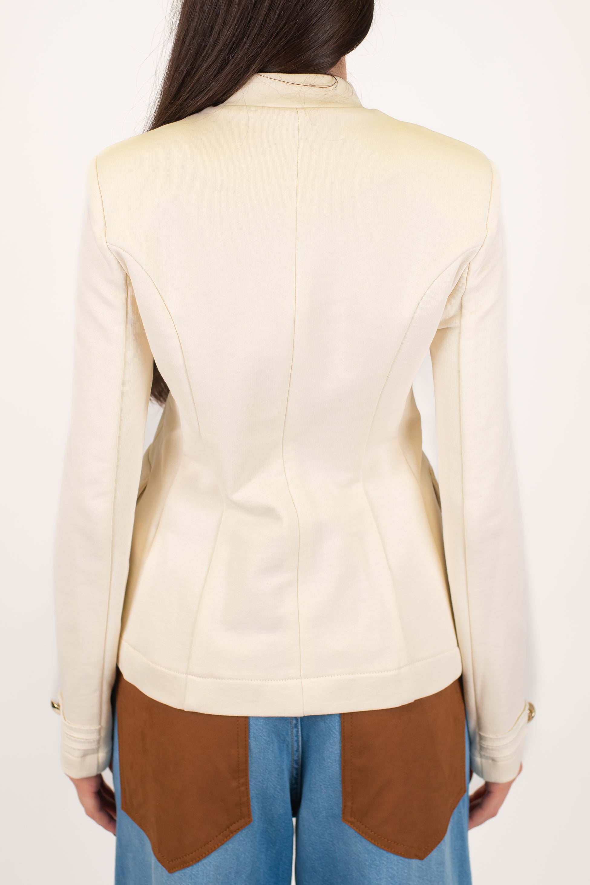 Maryley - Giacca in felpa con alamari ricamati e collo coreano