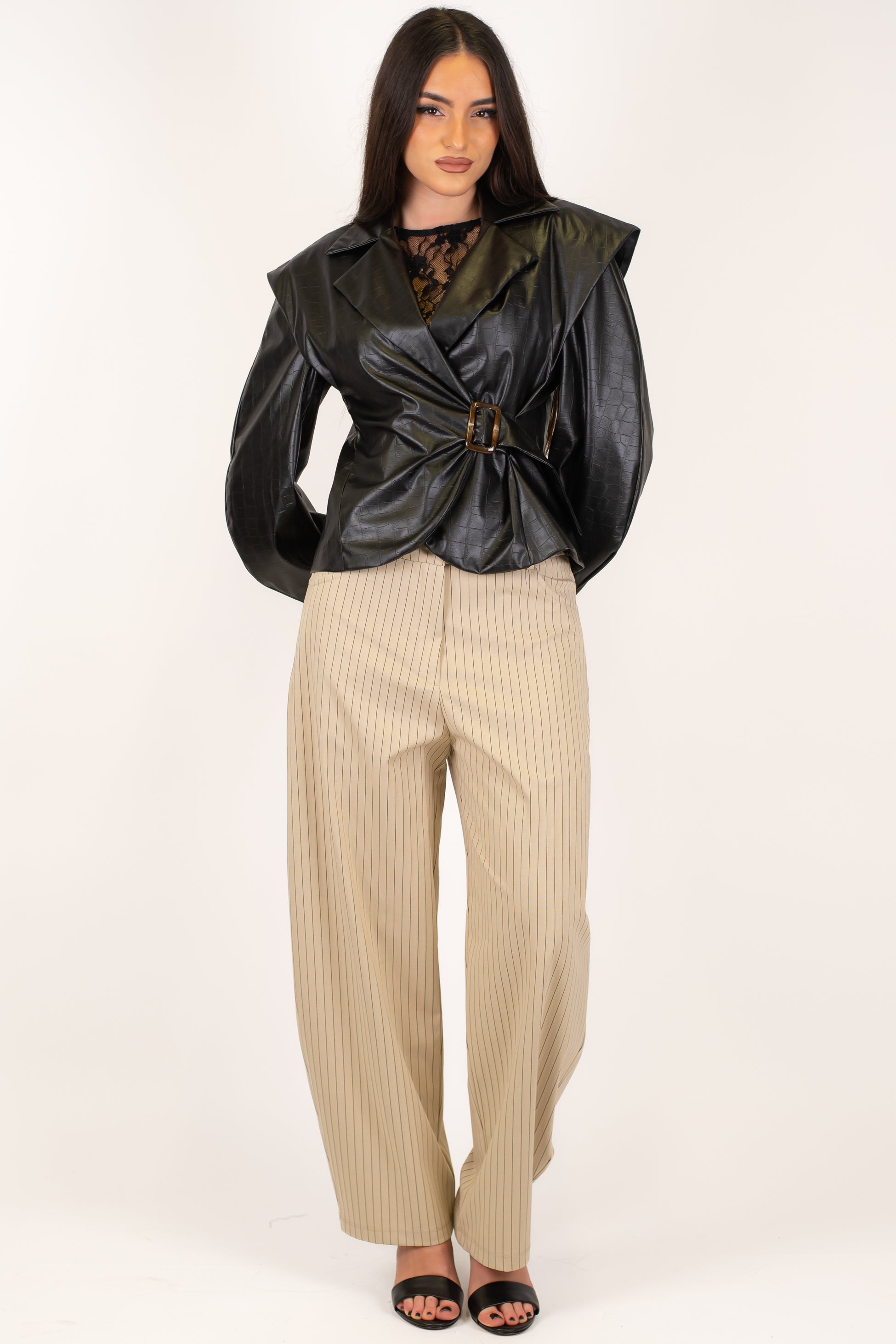 Tensione in - Pantalone balloon gessato