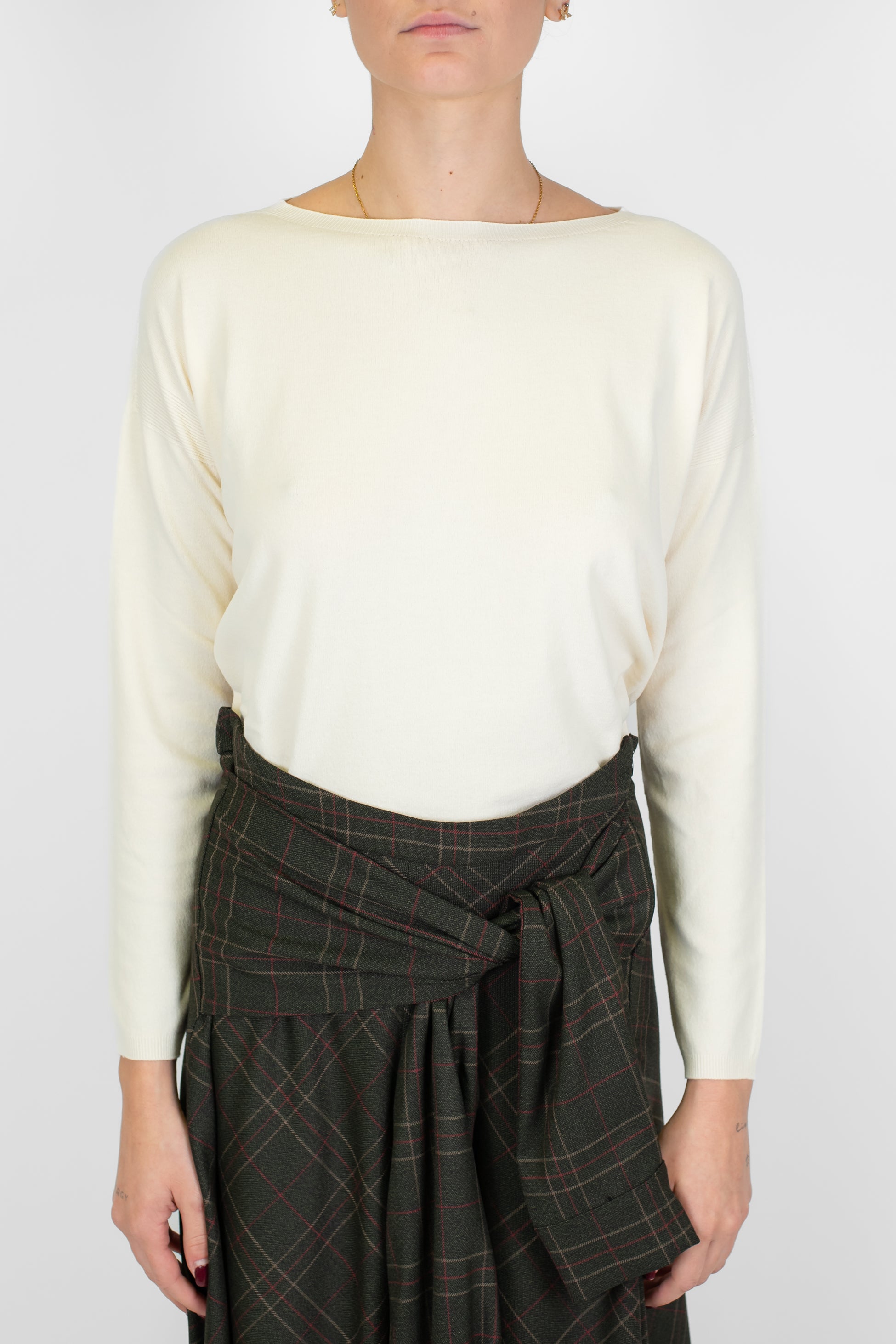 Kontatto - Maglia paricollo con spacchetti laterali