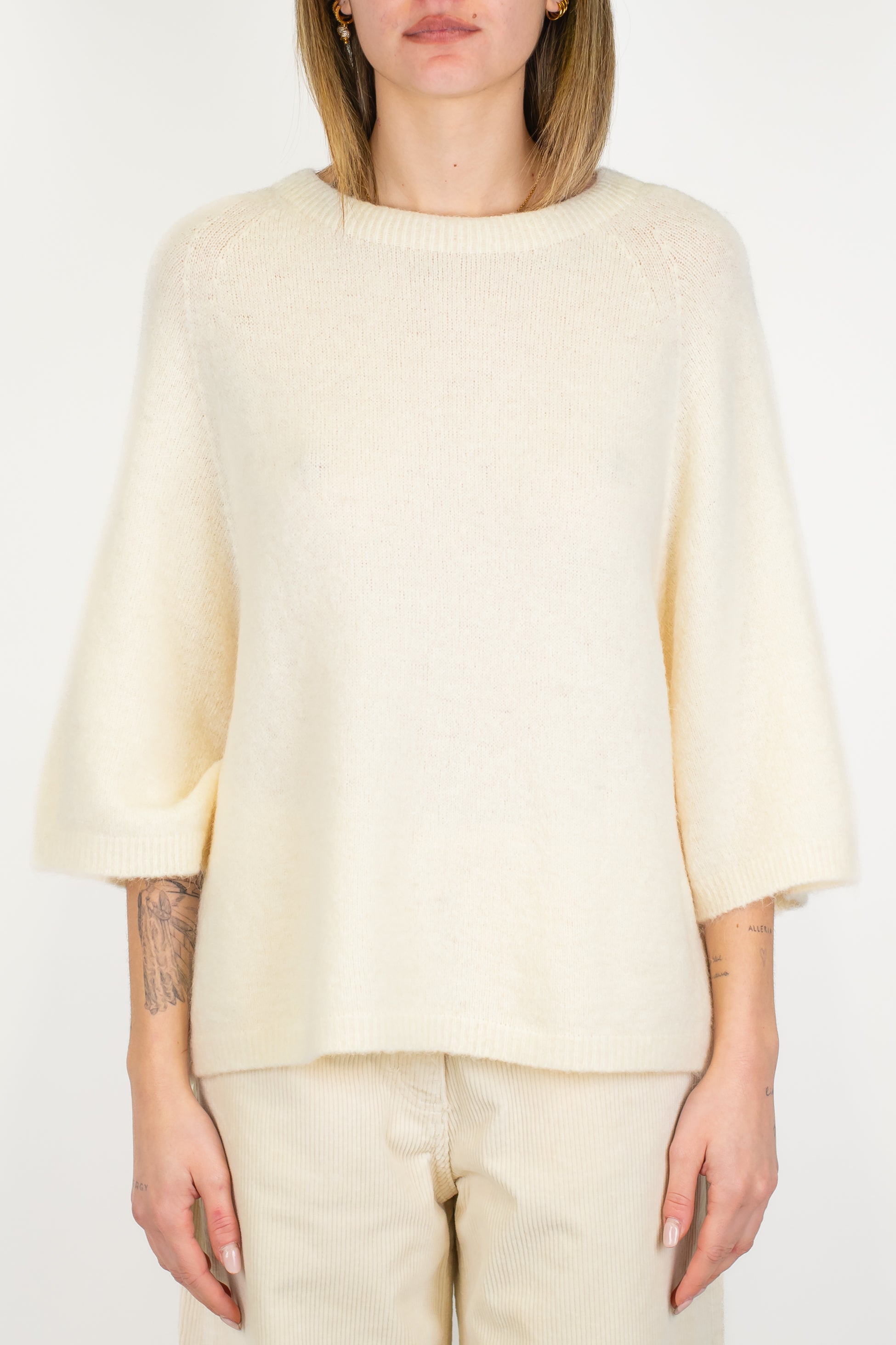 Imperial - Maglia manica tre quarti in misto alpaca