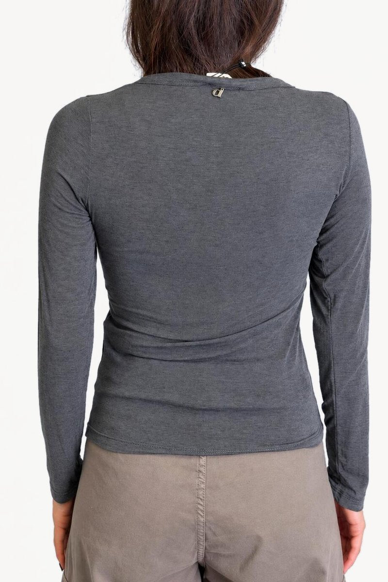 Dixie - Maglia serafino basic in misto cashmere