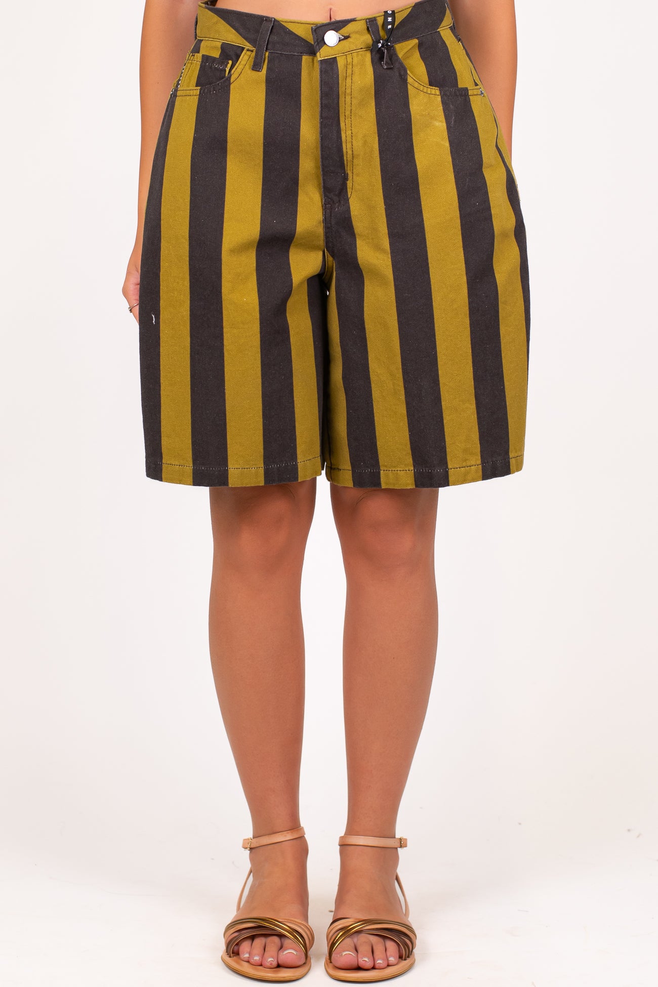 Haveone - Bermuda fantasia a righe in cotone