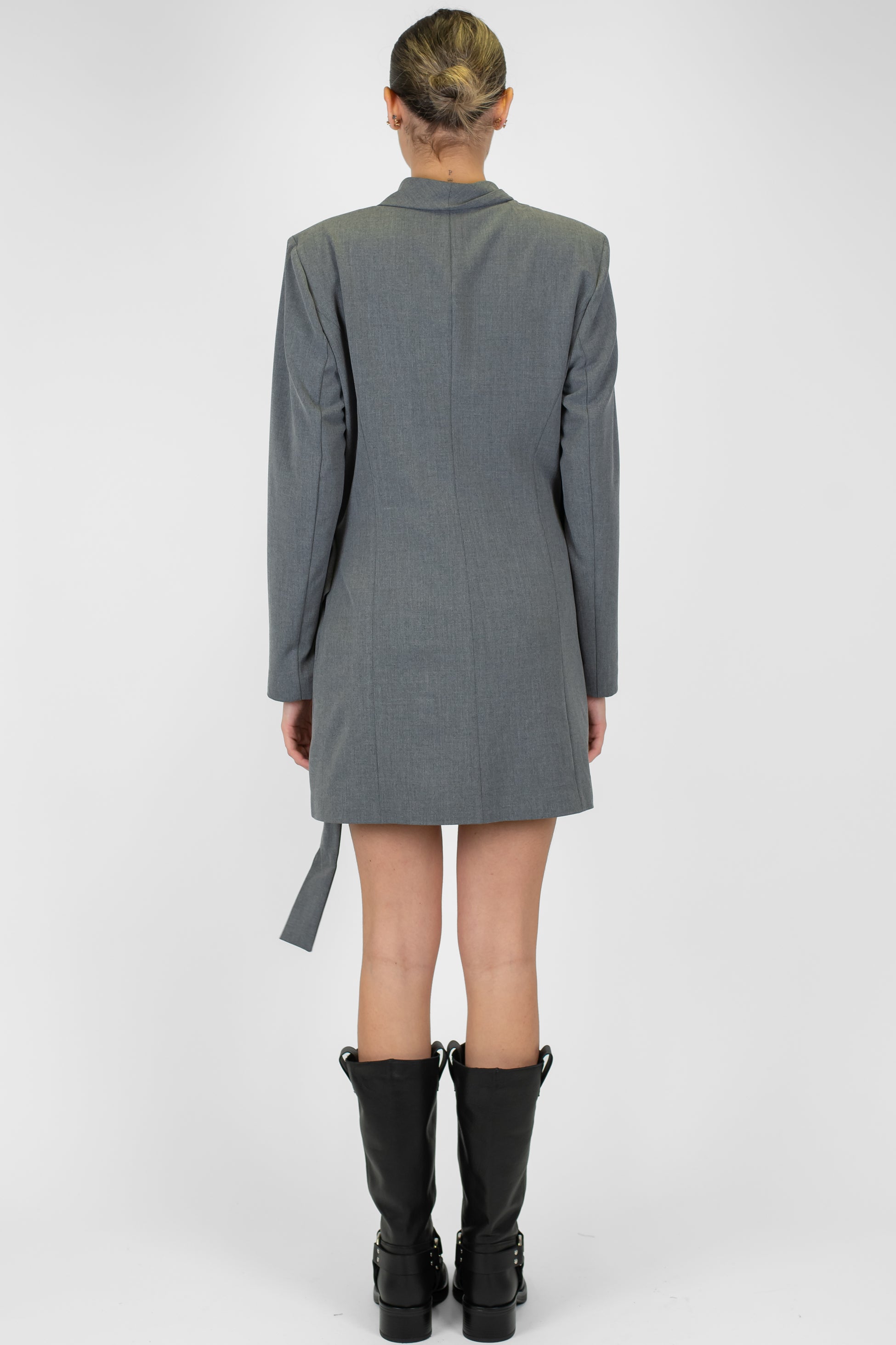 Motel - Abito corto a portafoglio tinta unita