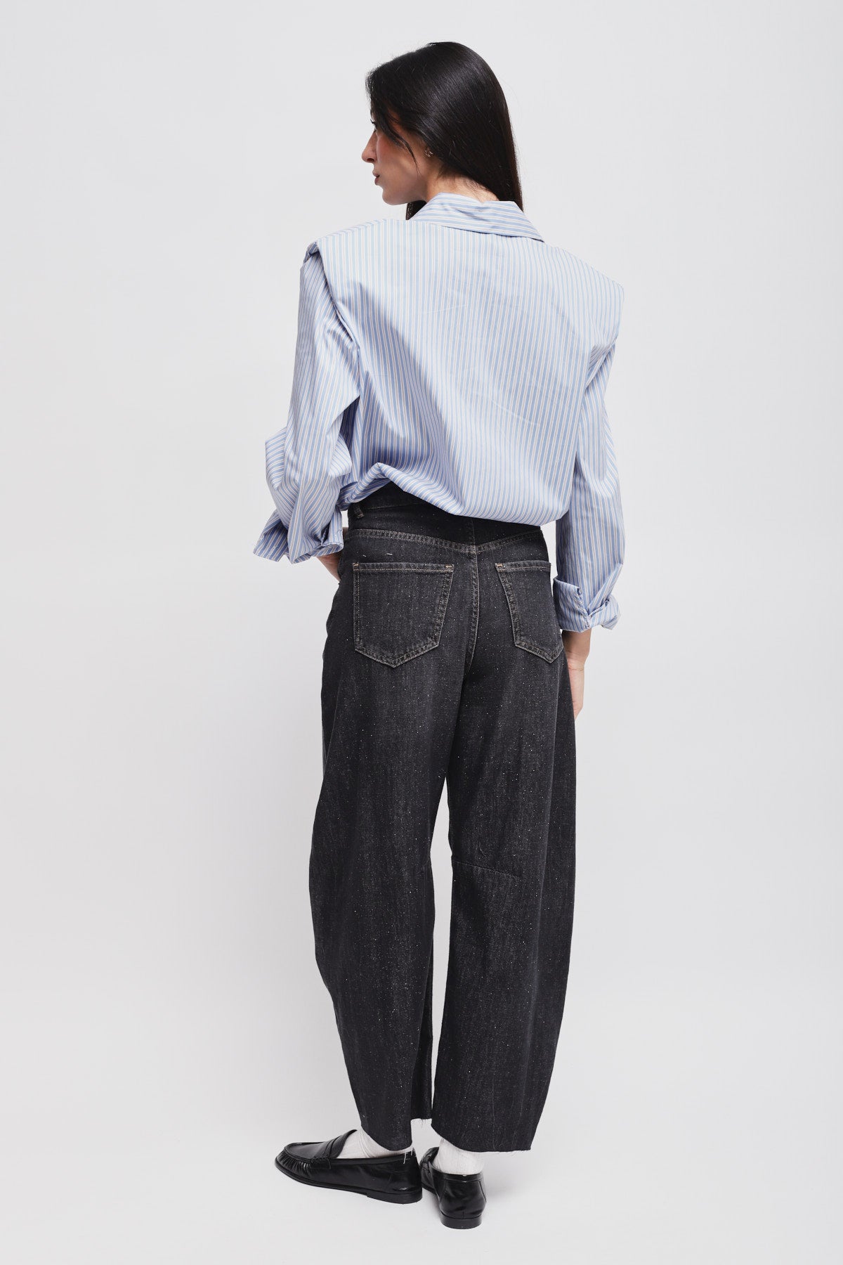 Maryley - Jeans ballonn con lurex lavaggio scuro