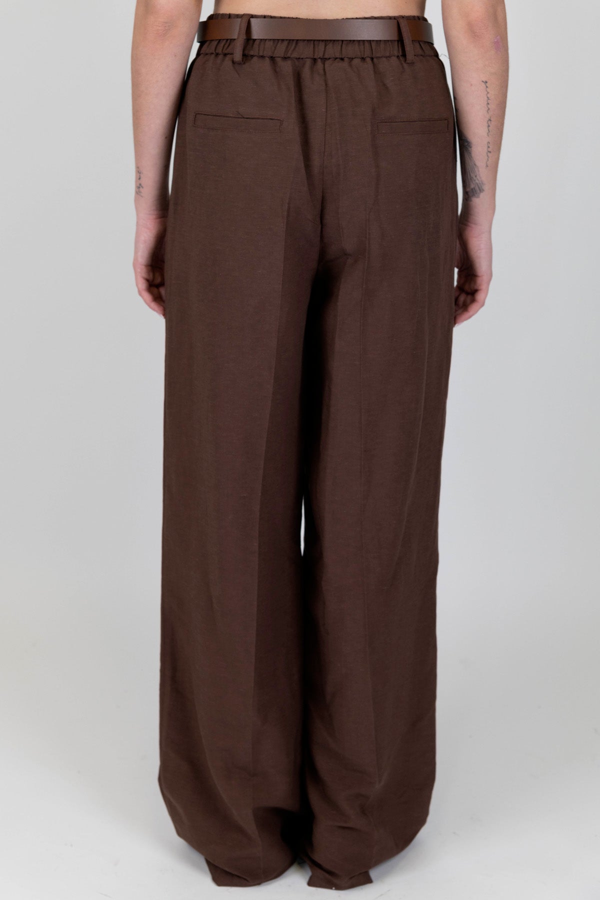 Motel - Pantalone palazzo in misto lino