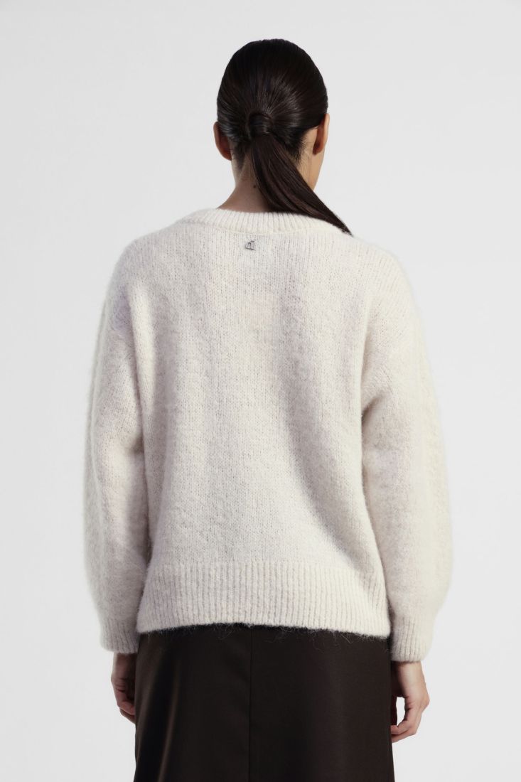 Dixie - Maglione girocollo a maniche lunghe in Baby alpaca