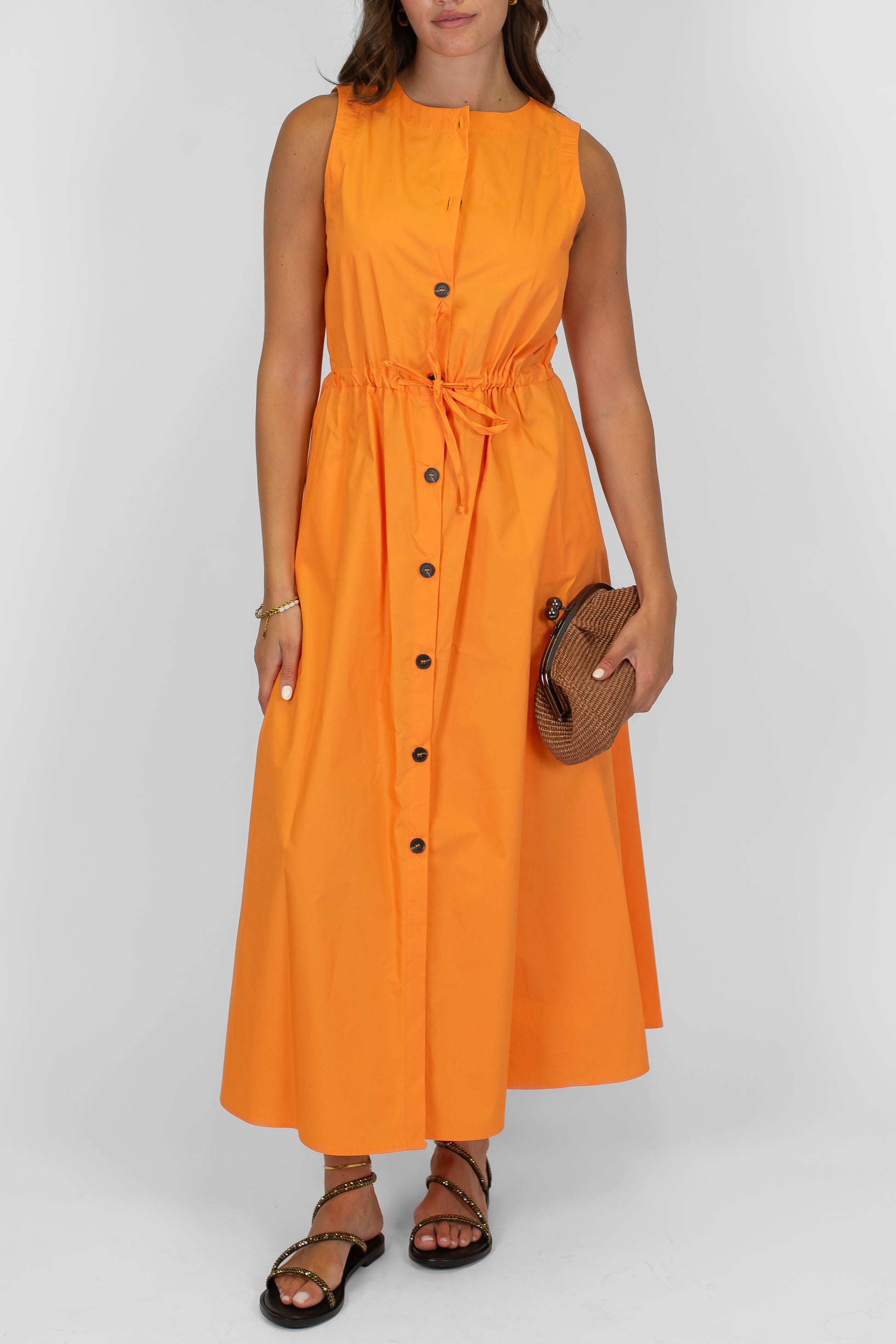 Tensione in - Abito giromaniche con coulisse in vita