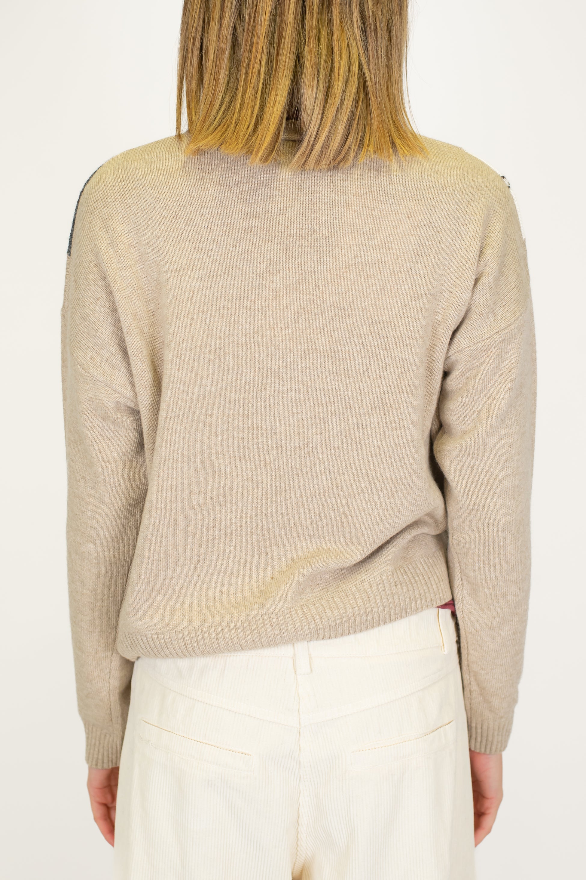 Tensione in - Cardigan fantasia rombi in misto lana e cashmere