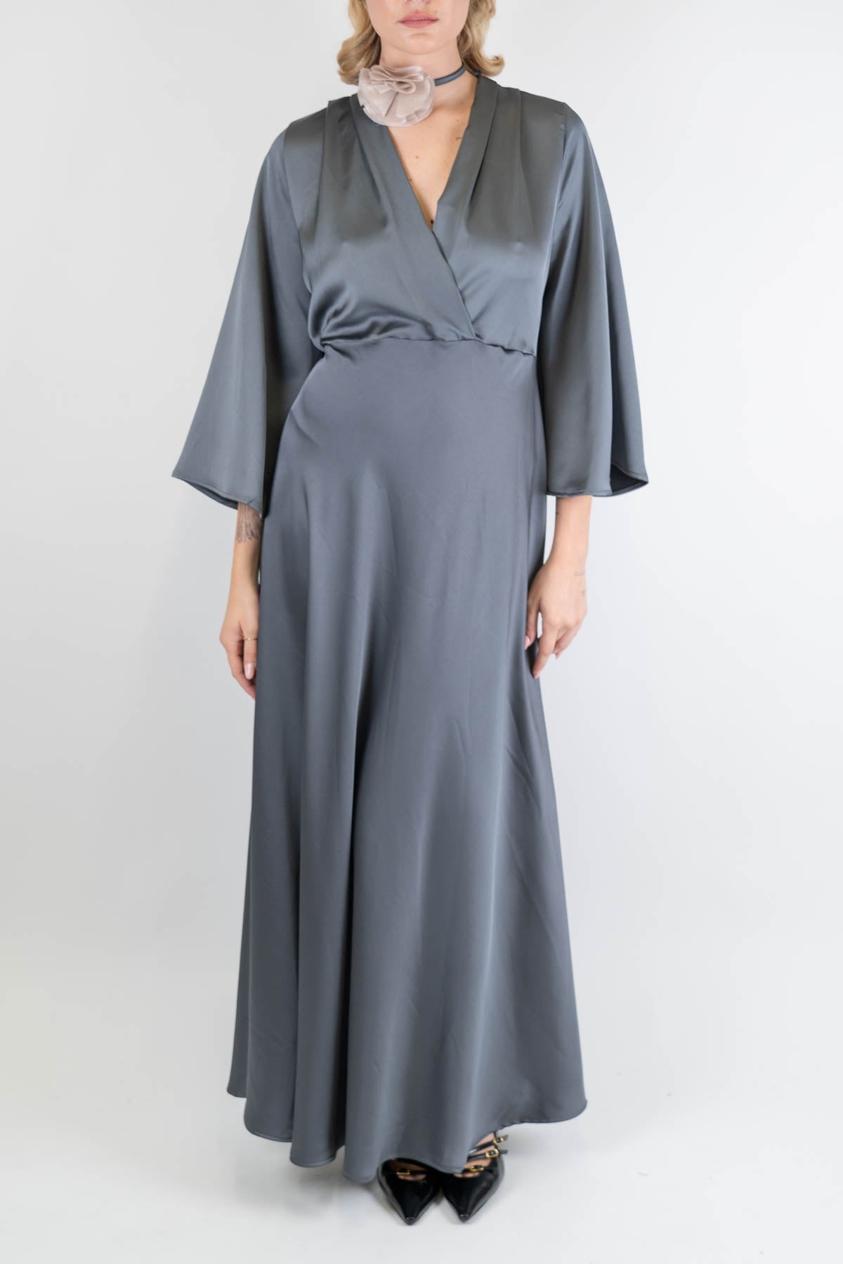 Abito lungo satin sales