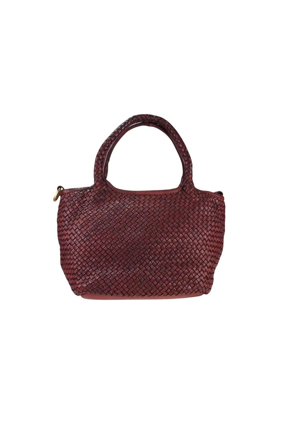 Borsa media in vera pelle intrecciata vintage