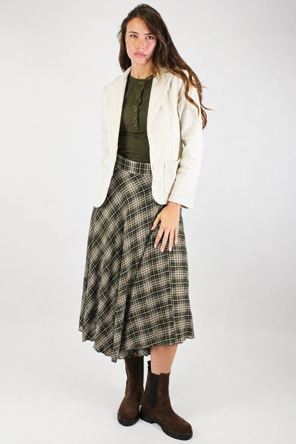 Dixie - Gonna fantasia check con chiusura zip laterale
