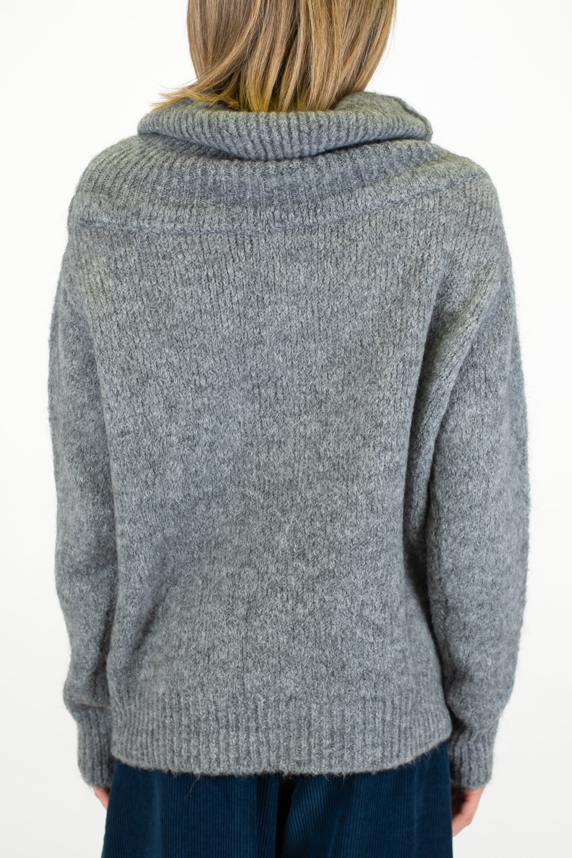 Motel - Dolcevita con collo sciallato fantasia rombi in misto lana