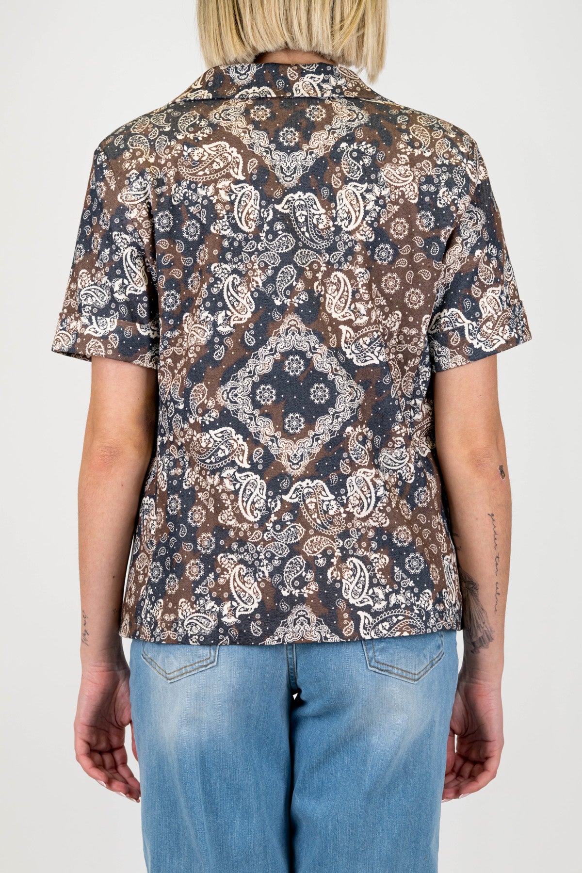 Motel - Giacca mezza manica fantasia bandana