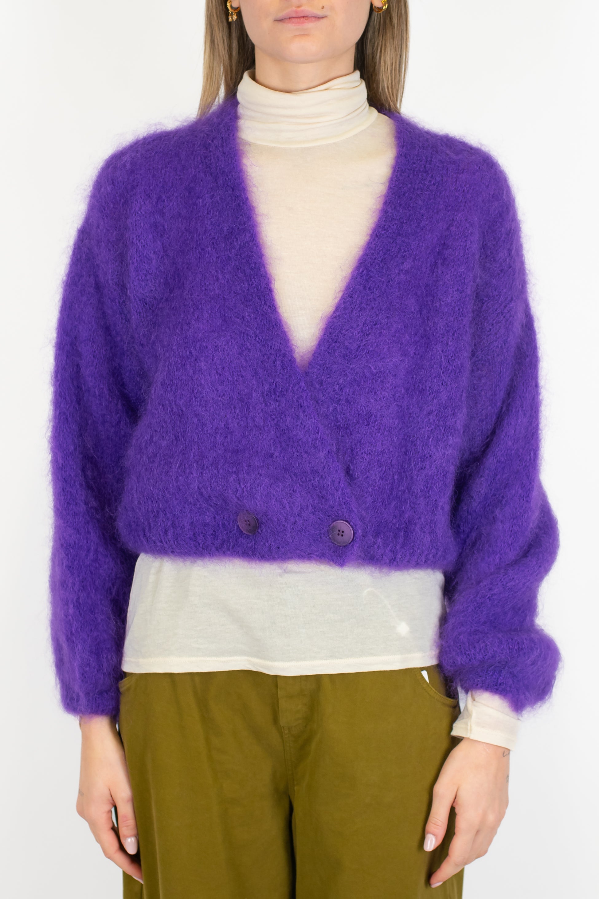 Dixie - Cardigan doppiopetto in kid mohair