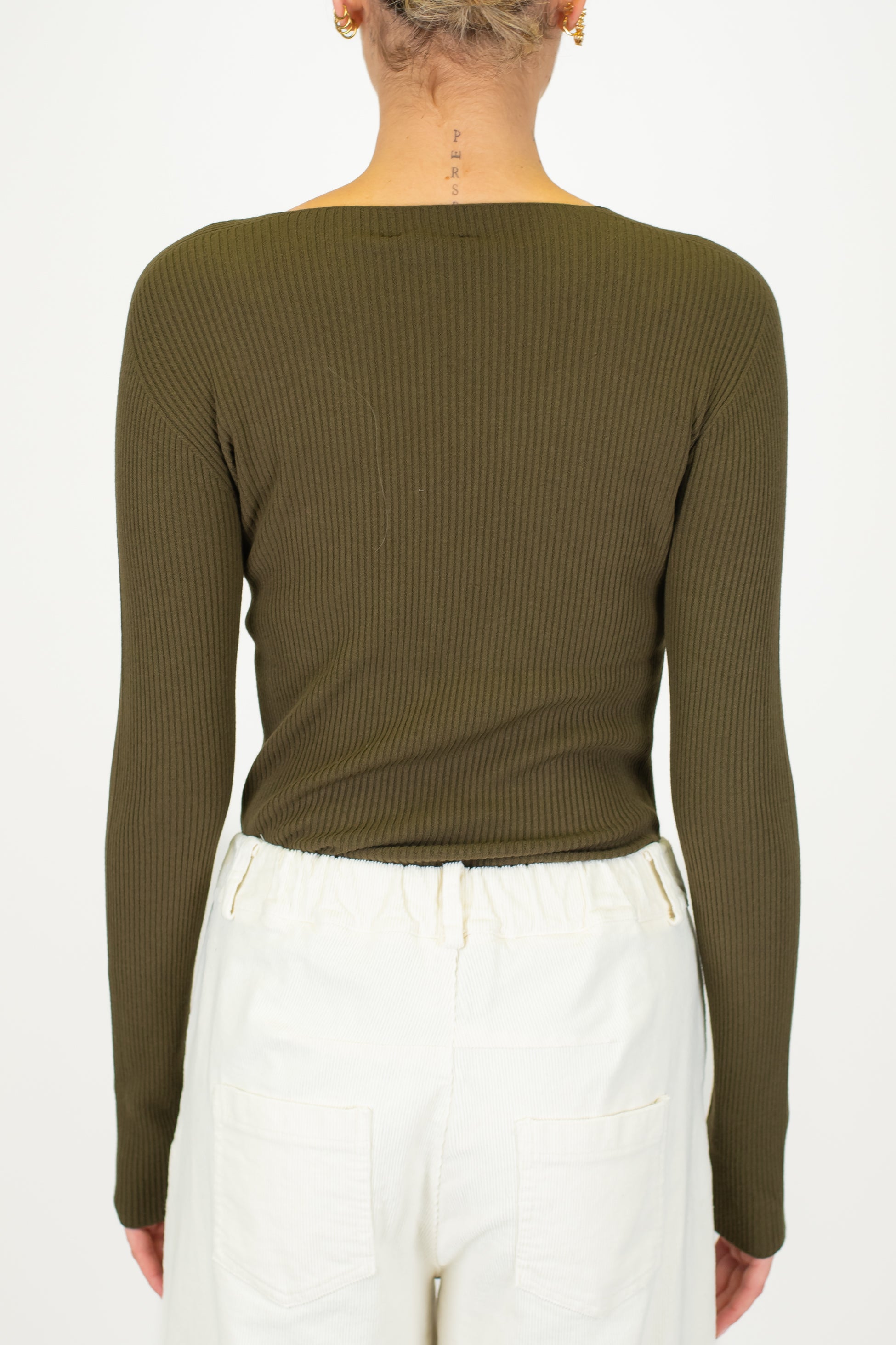 Kontatto - Maglia scollo a V a coste