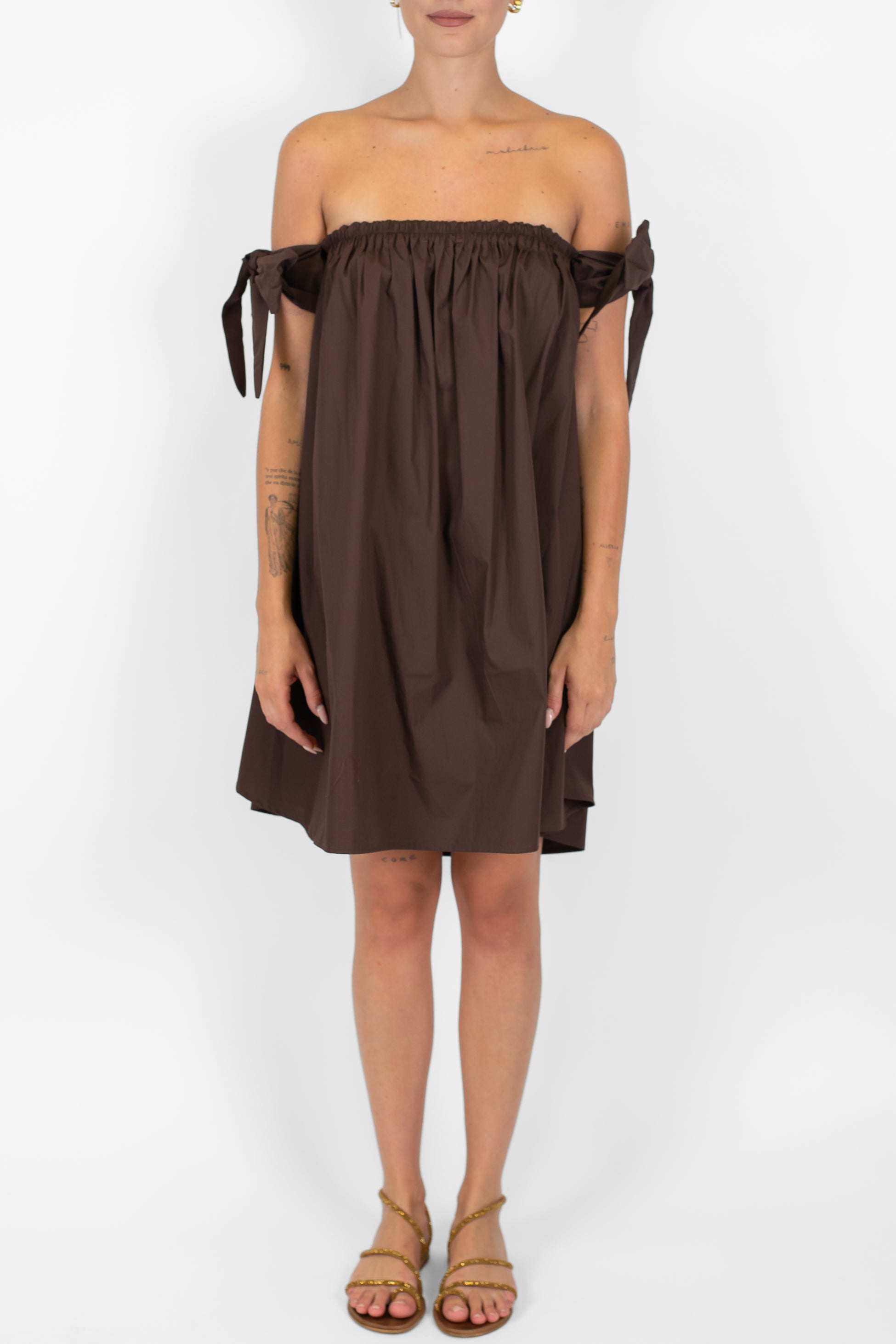 Motel - Abito corto a fascia con fiocchetti