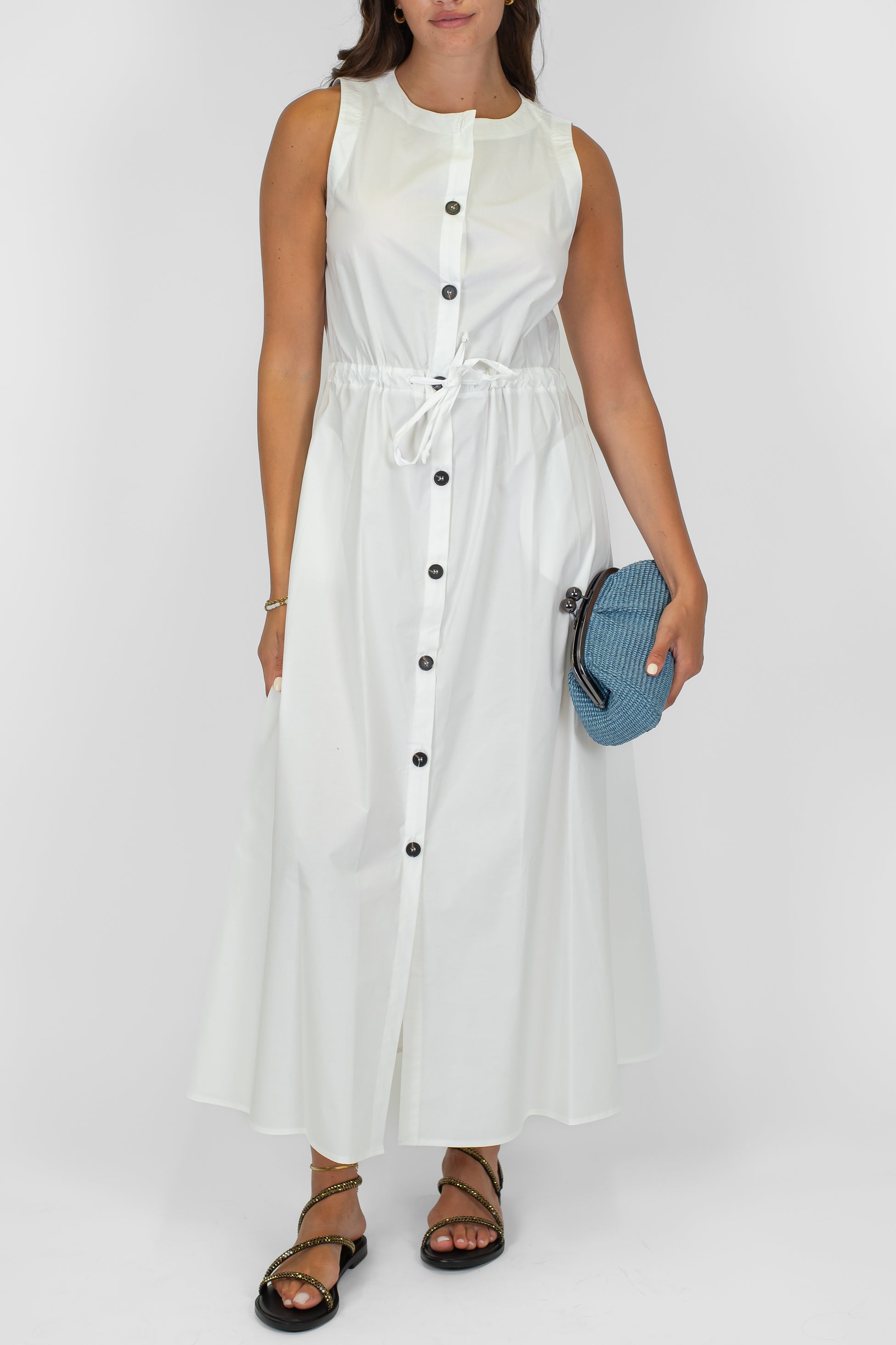 Tensione in - Abito giromaniche con coulisse in vita