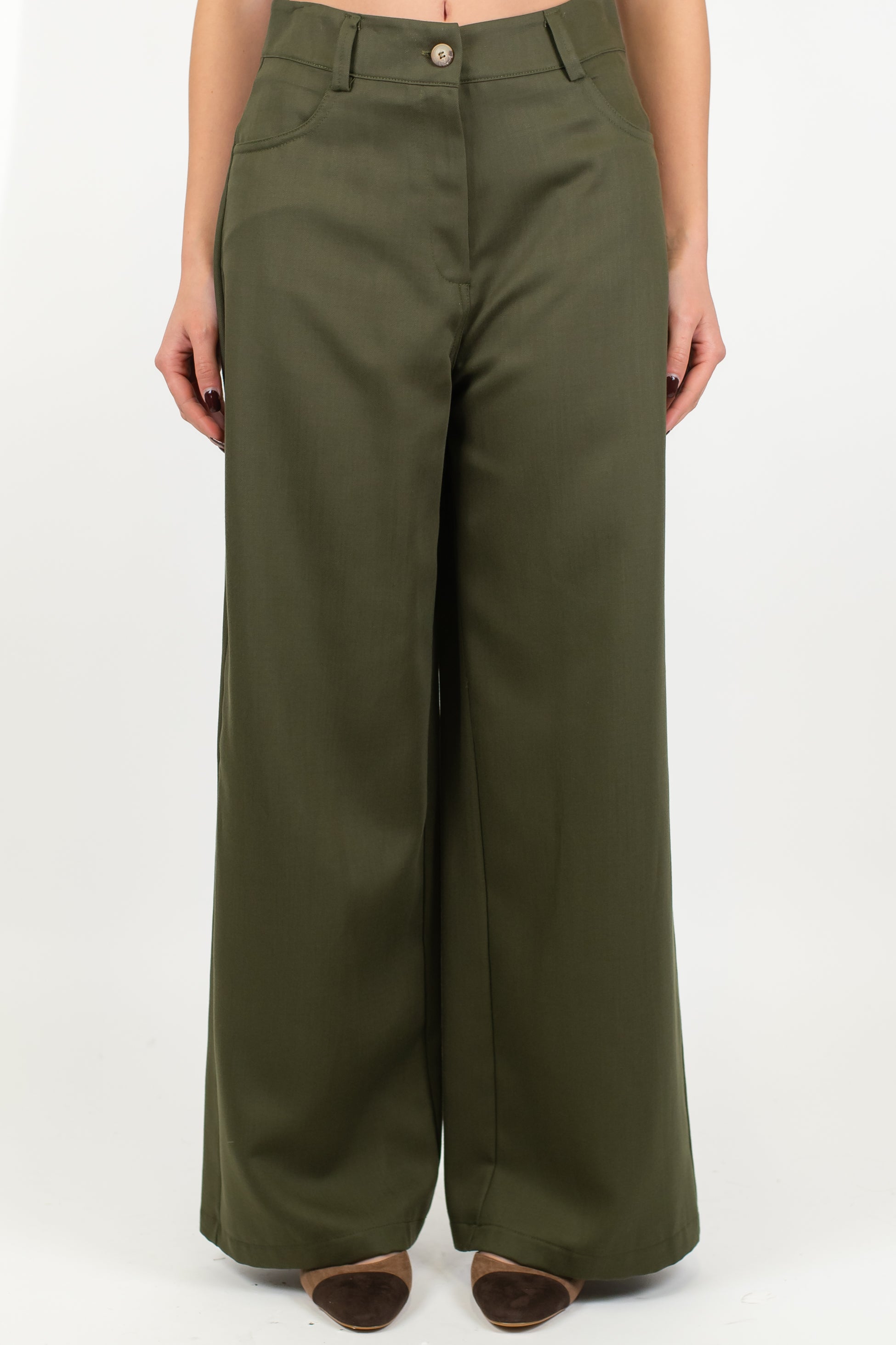 Tensione in - Pantalone palazzo effetto denim