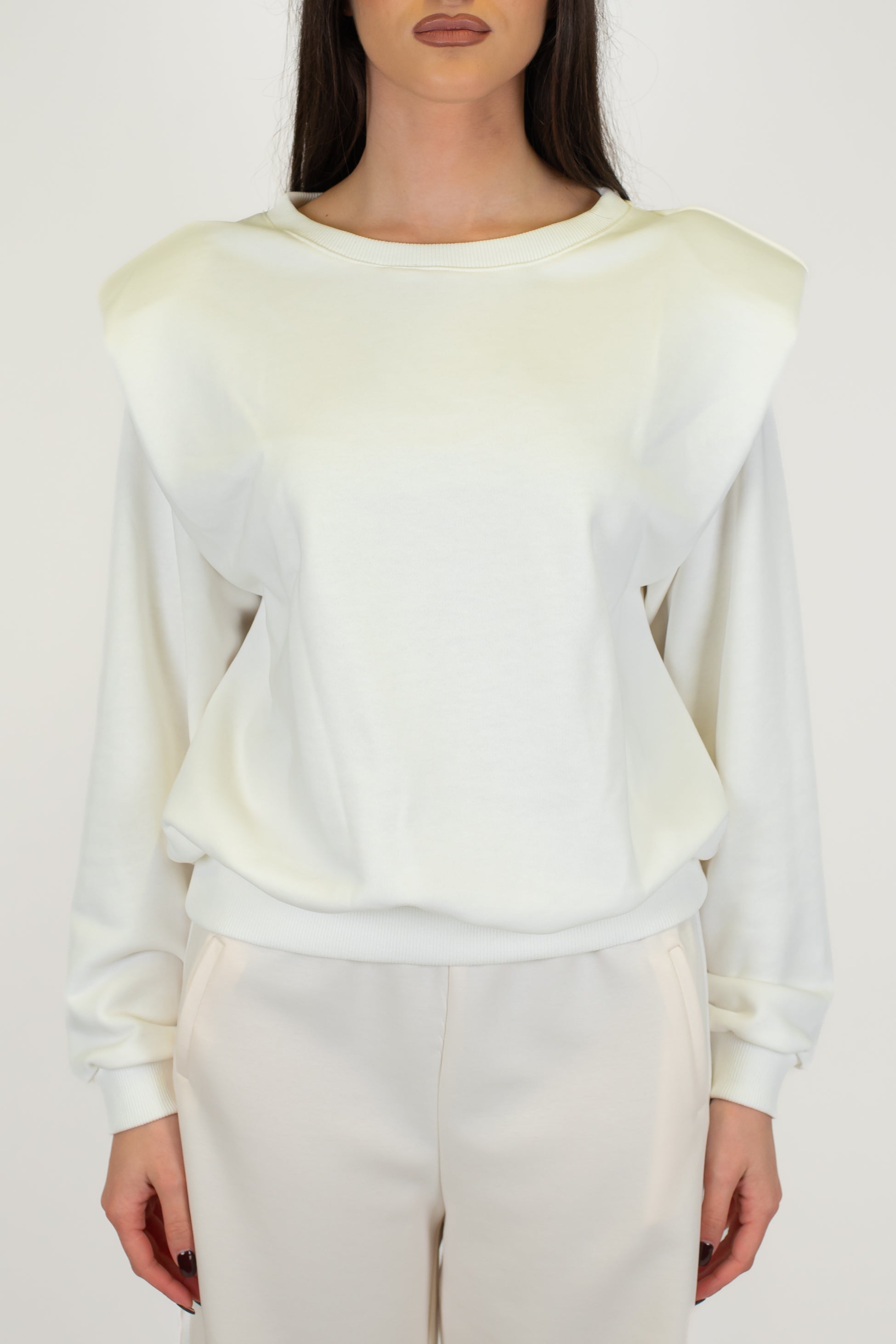 Dixie - Felpa girocollo con spalline ed elastico sul fondo