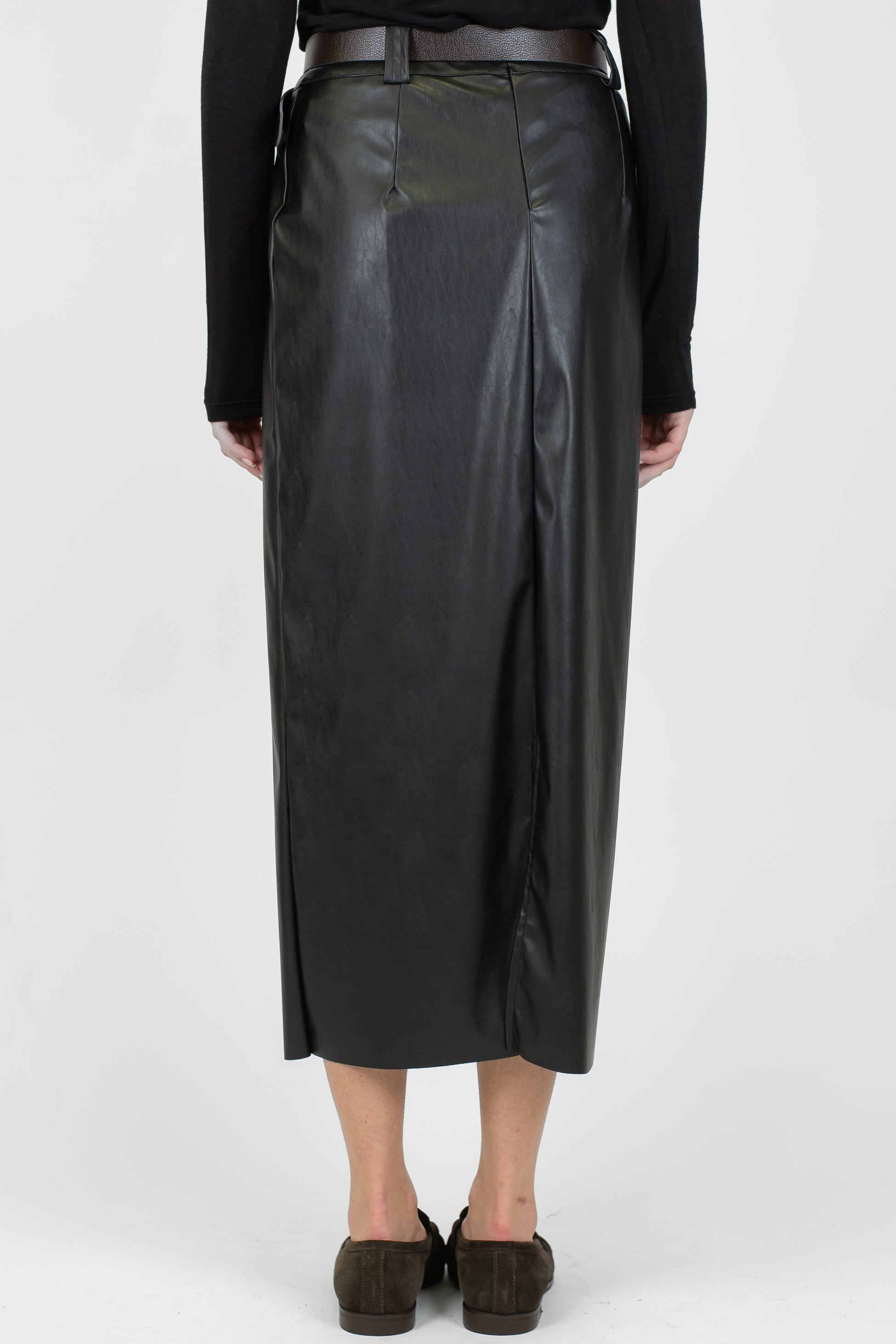 Haveone - Gonna longuette in ecopelle