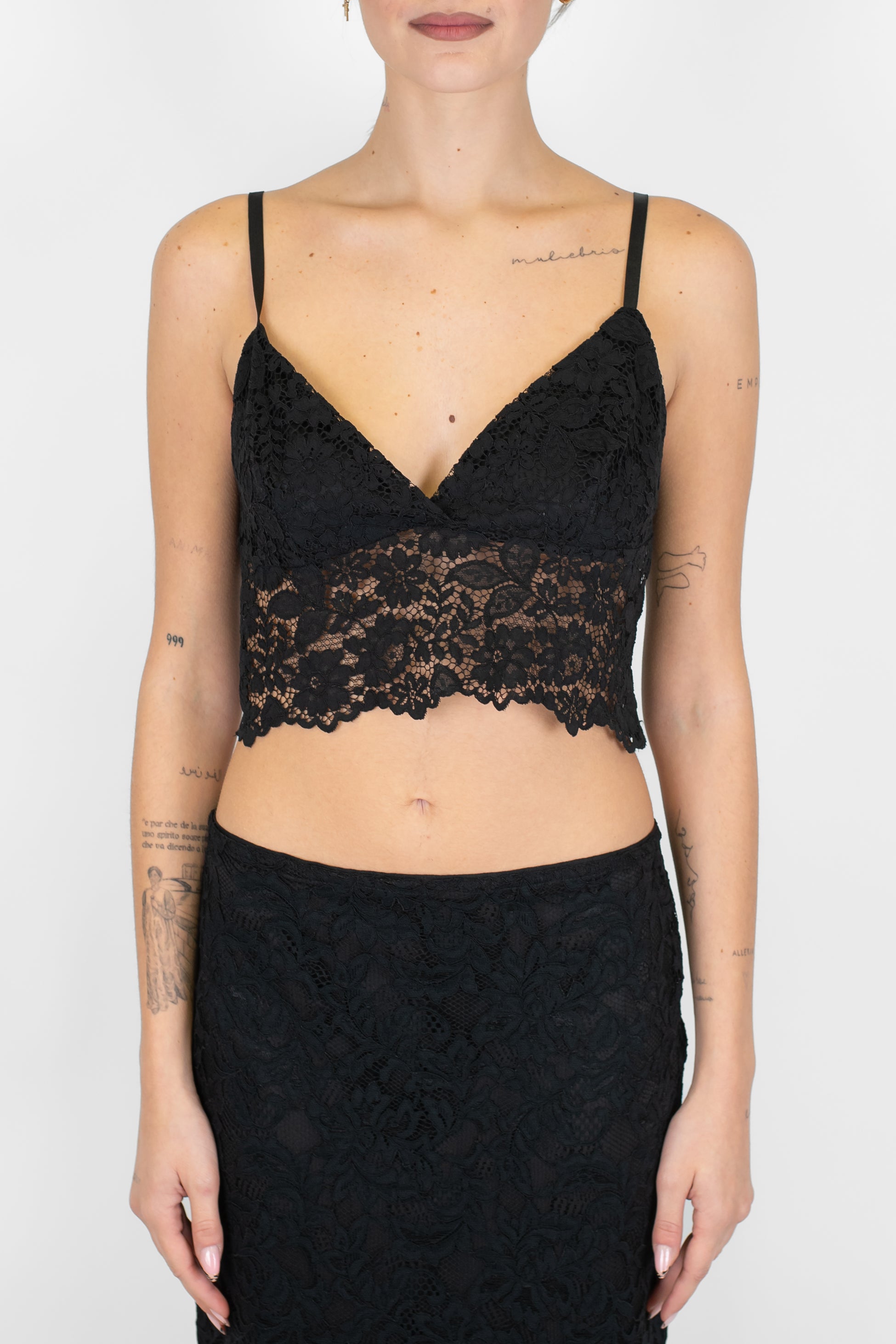 Dixie - Top in pizzo con bretelline regolabili