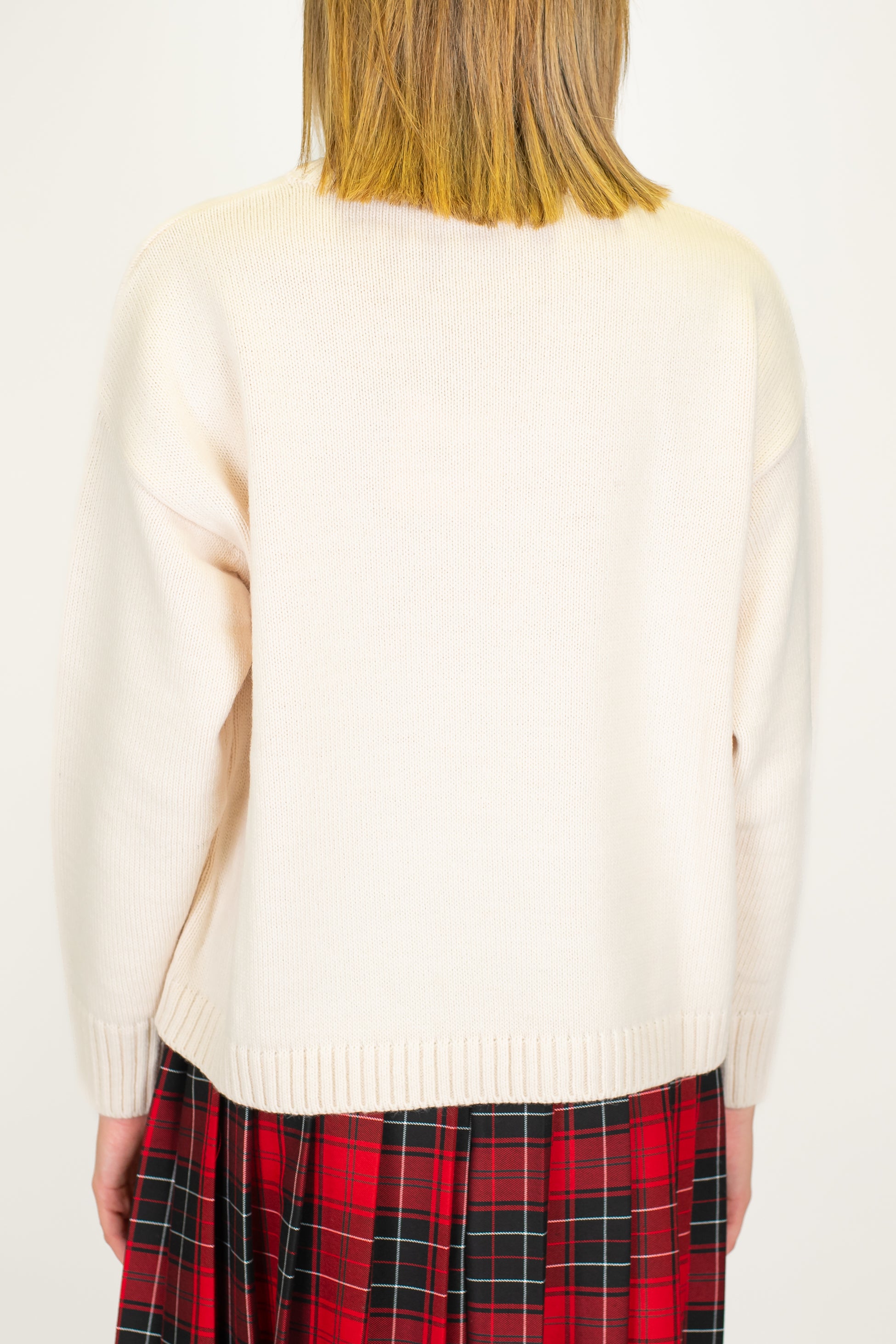 Tensione in - Maglia girocollo in misto lana con Snoopy ricamato