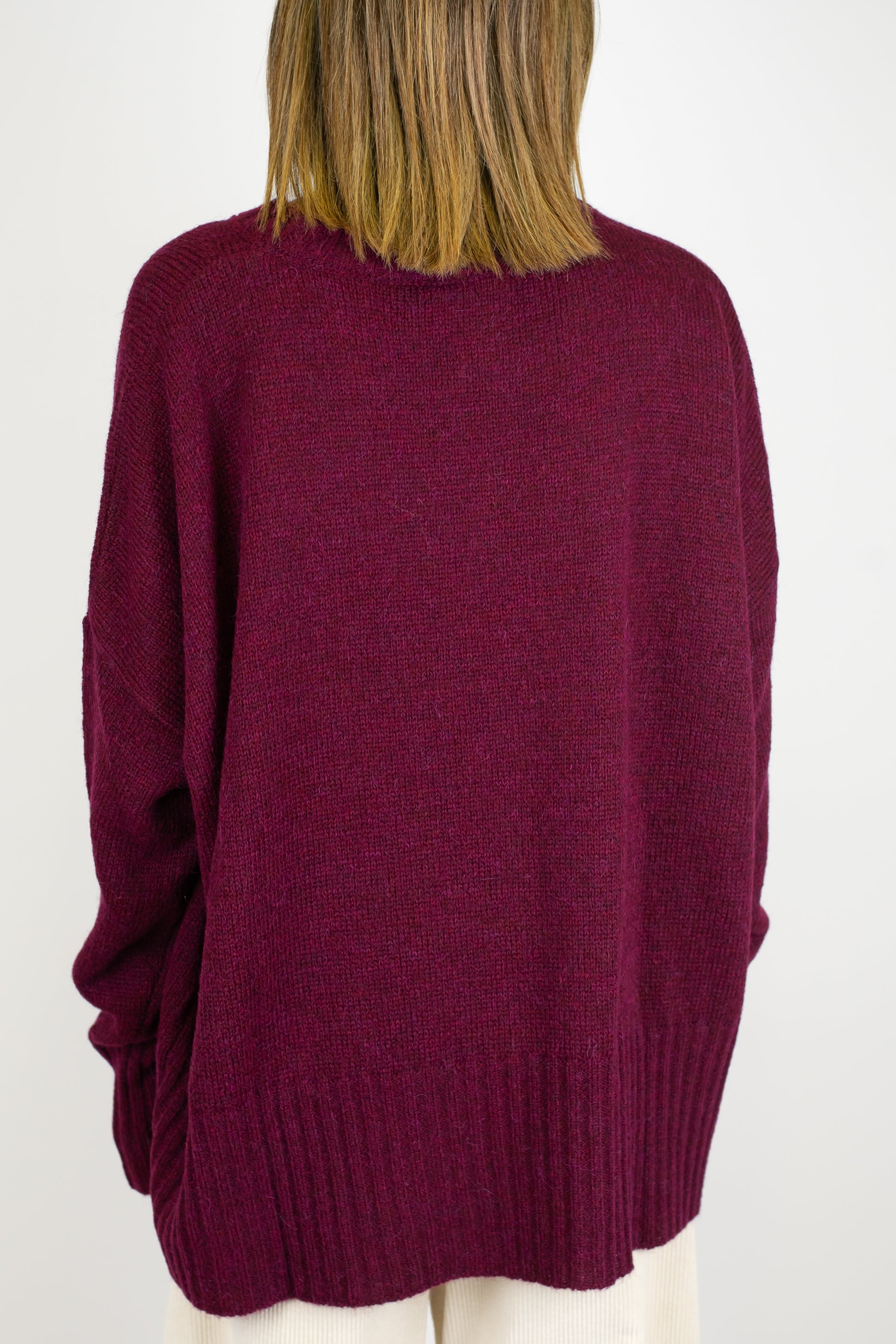 Tensione in - Maglia girocollo over in misto lana