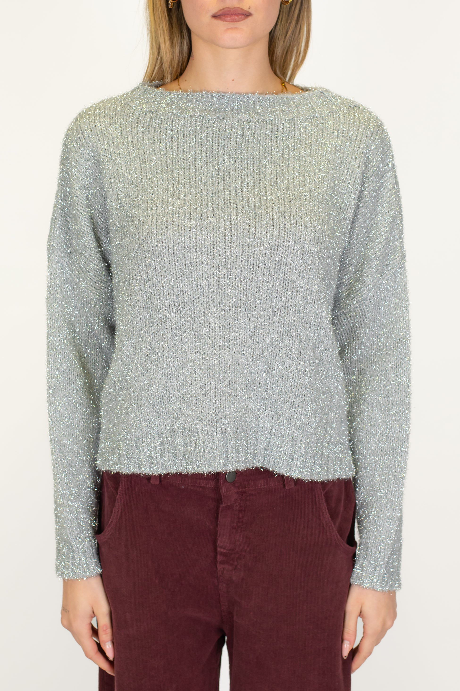 Haveone - Maglia scollo barca lurex in misto lana