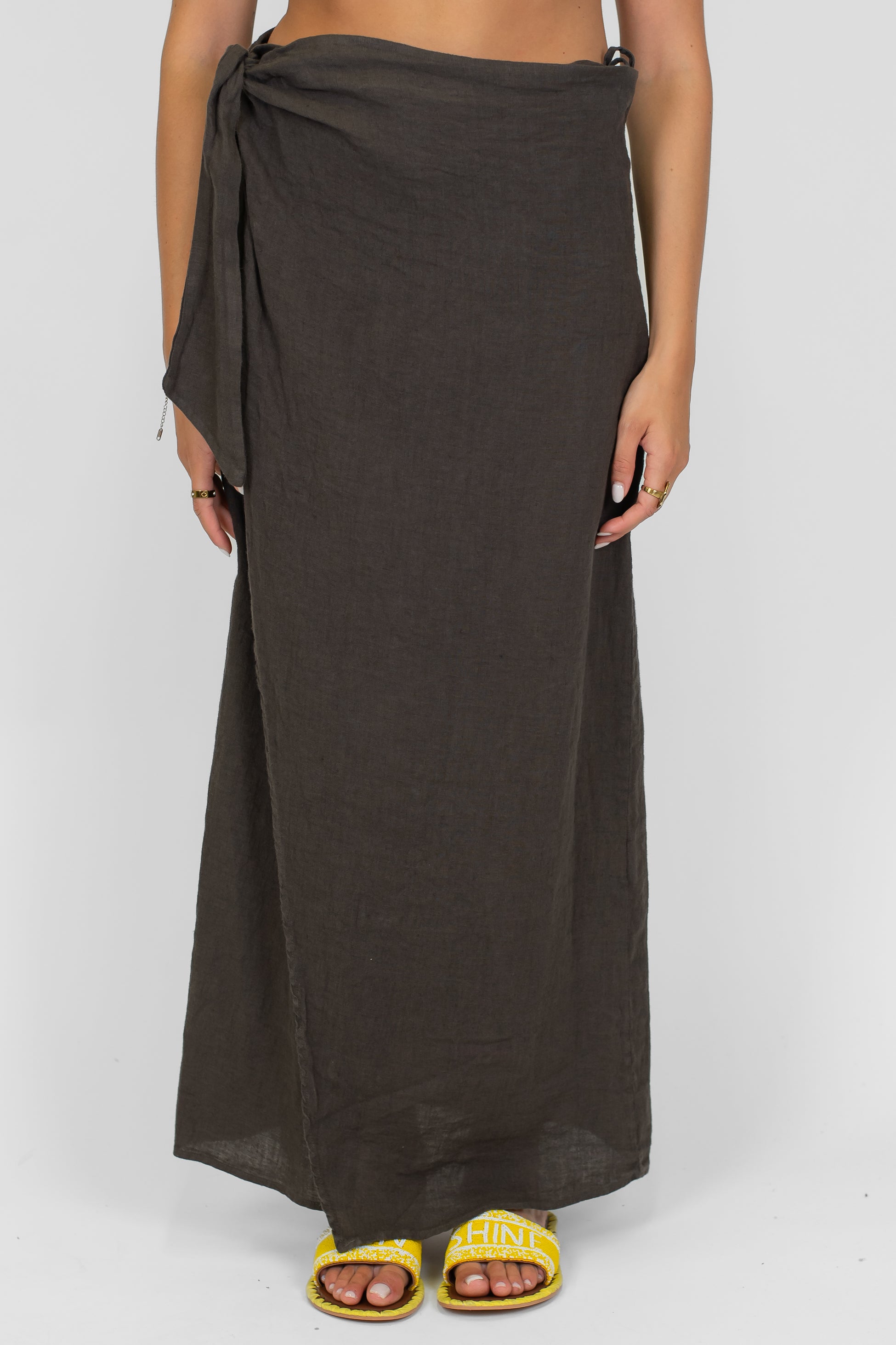 Haveone - Gonna pareo in lino chiusura portafoglio