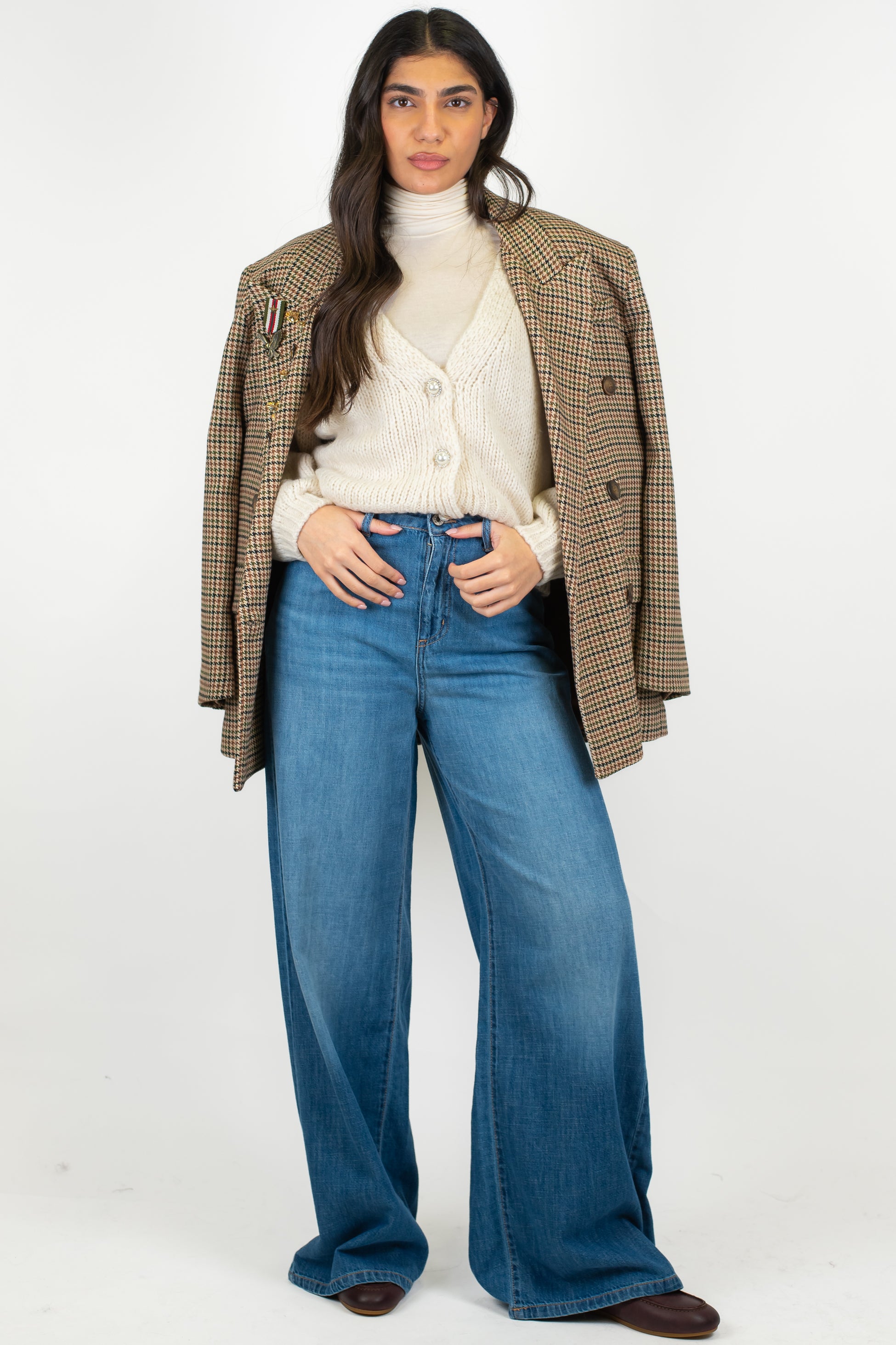 Dixie - Jeans palazzo lavaggio intermedio