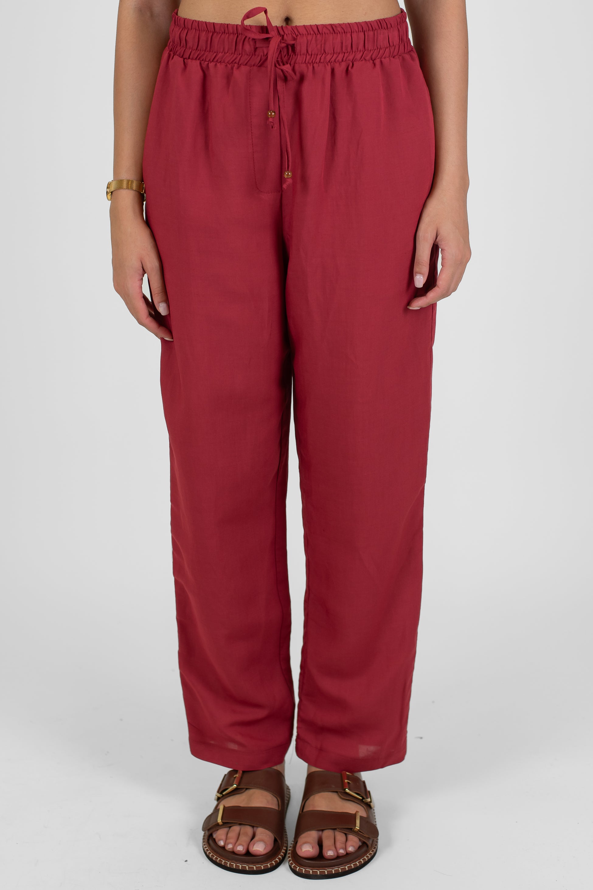 Motel - Pantalone in misto lino e viscosa con coulisse