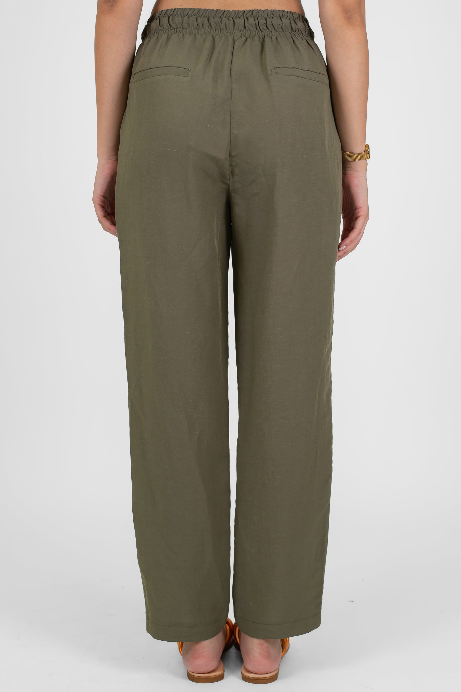 Motel - Pantalone in misto lino e viscosa con coulisse