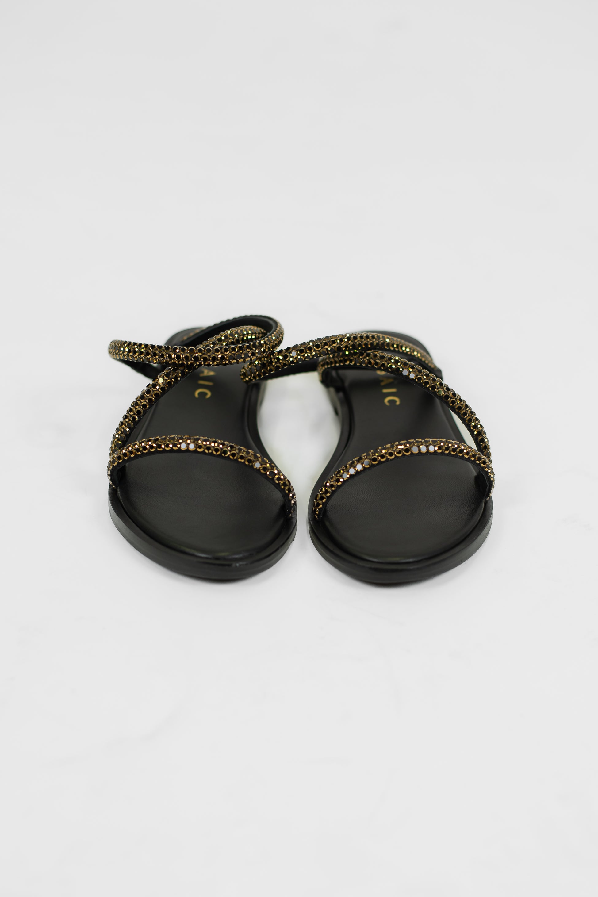 Mosaic - Sandalo strass con sottopiede in pelle