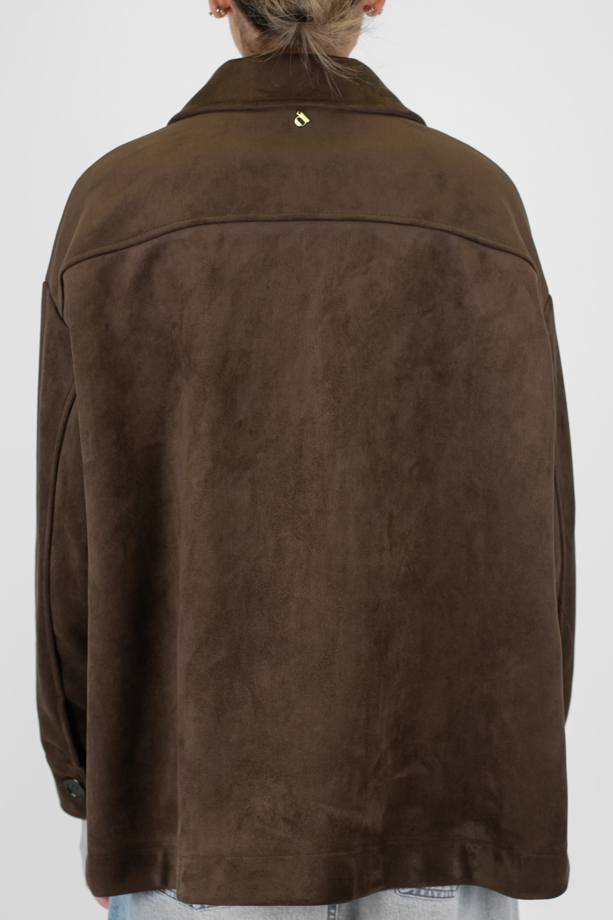 Dixie - Giacca monopetto in suede con taschini