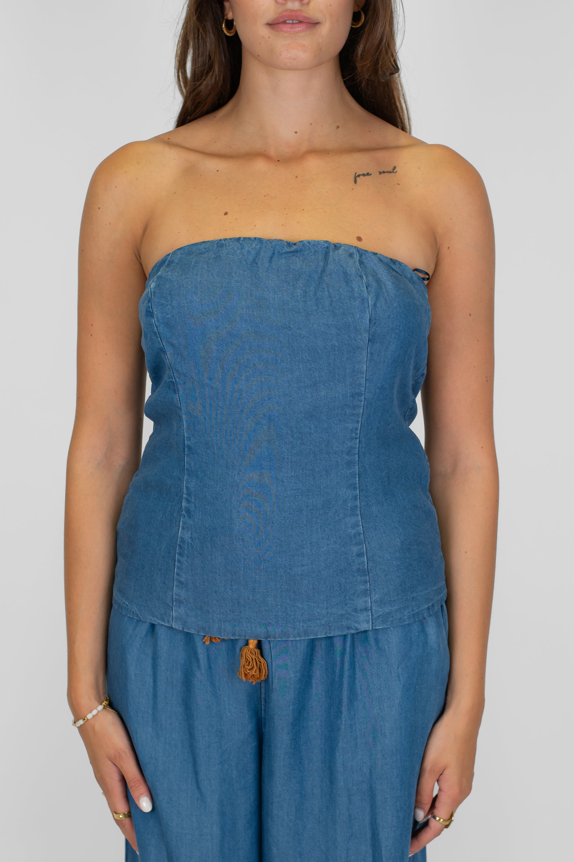 Motel - Top a fascia in lyocell con elastico sul retro