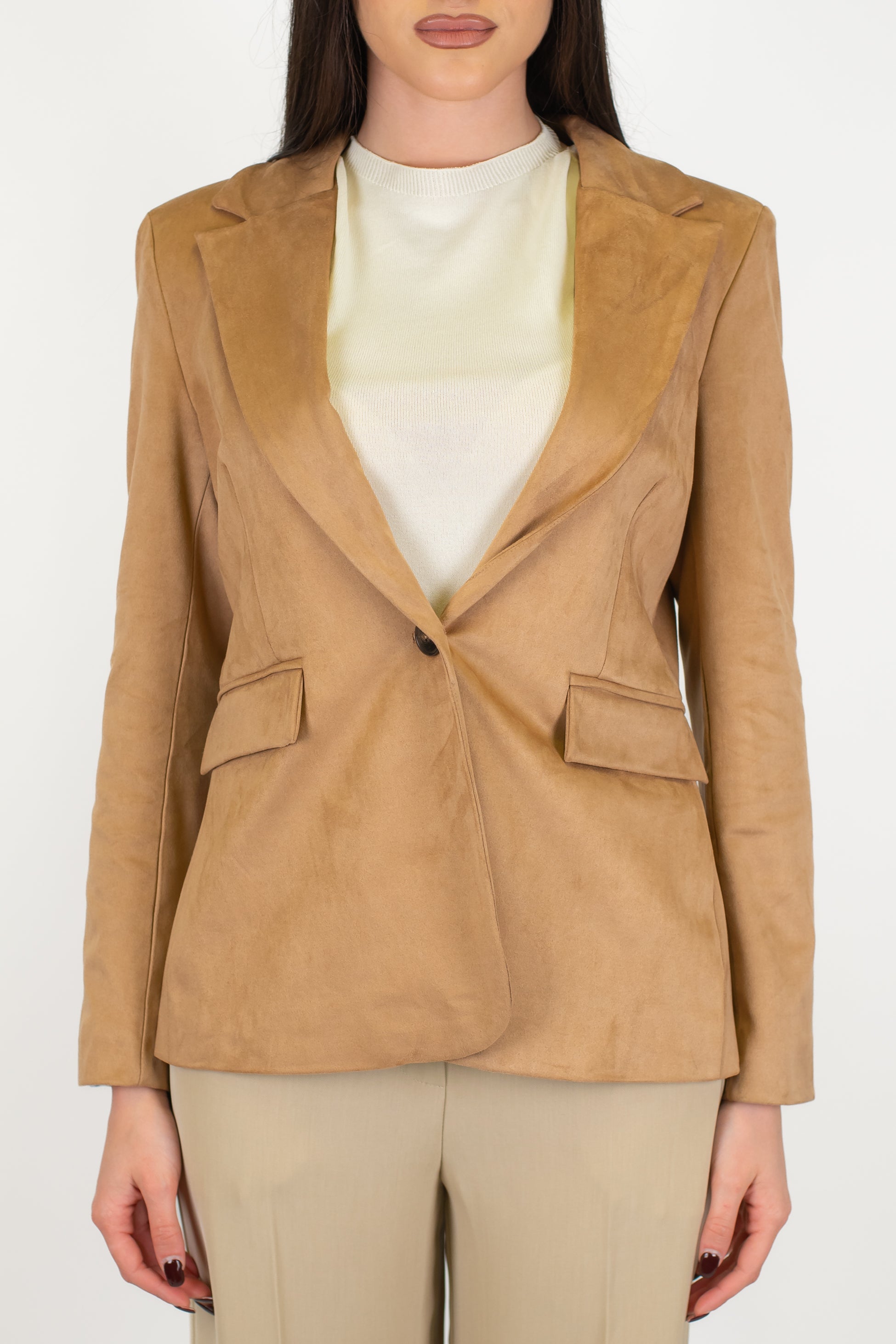 Tensione in - Giacca monopetto in dainetto