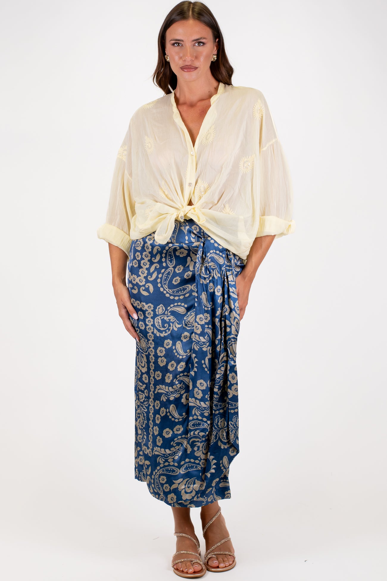Maryley - Gonna pareo in viscosa fantasia fiori