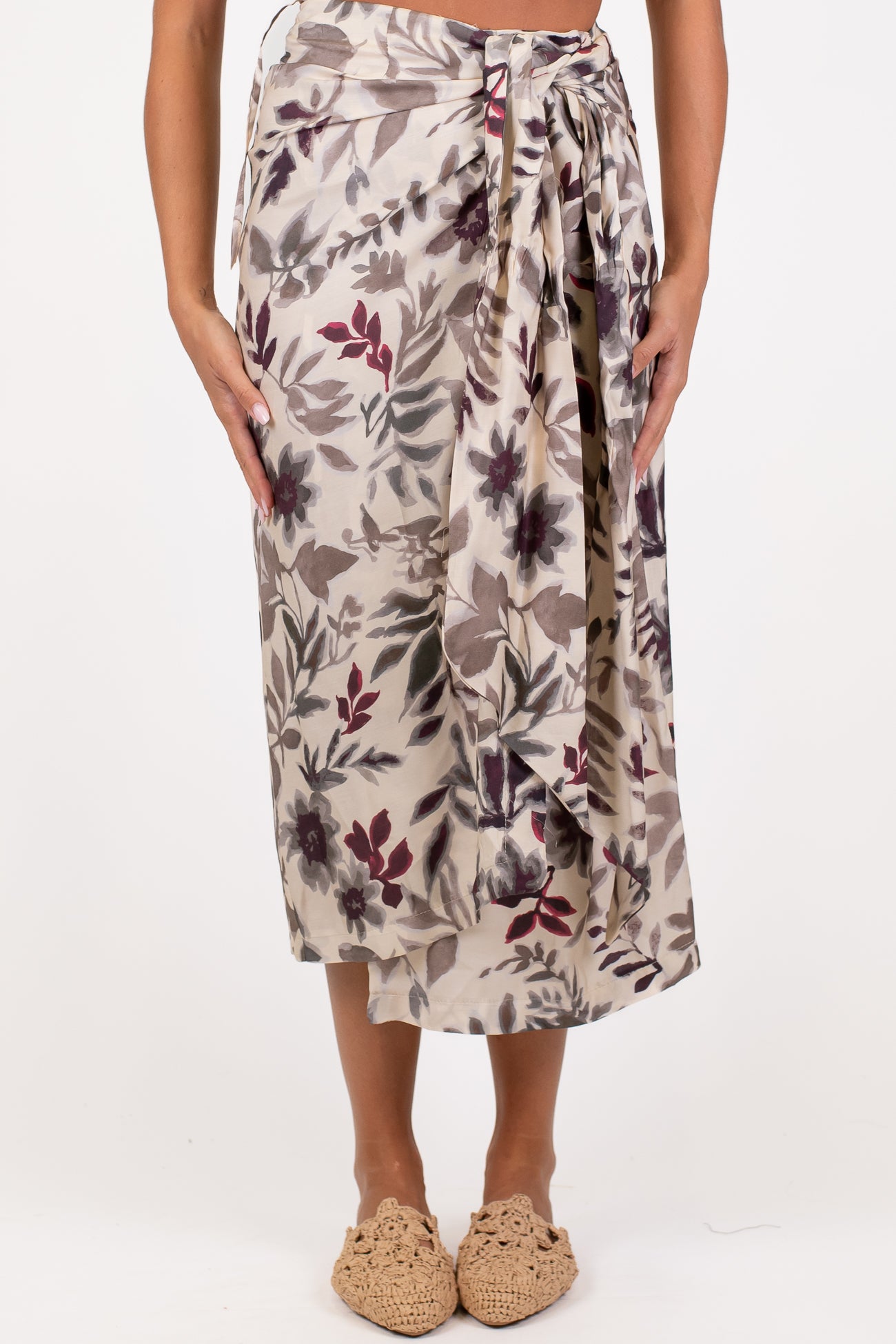 Maryley - Gonna pareo in viscosa fantasia fiori