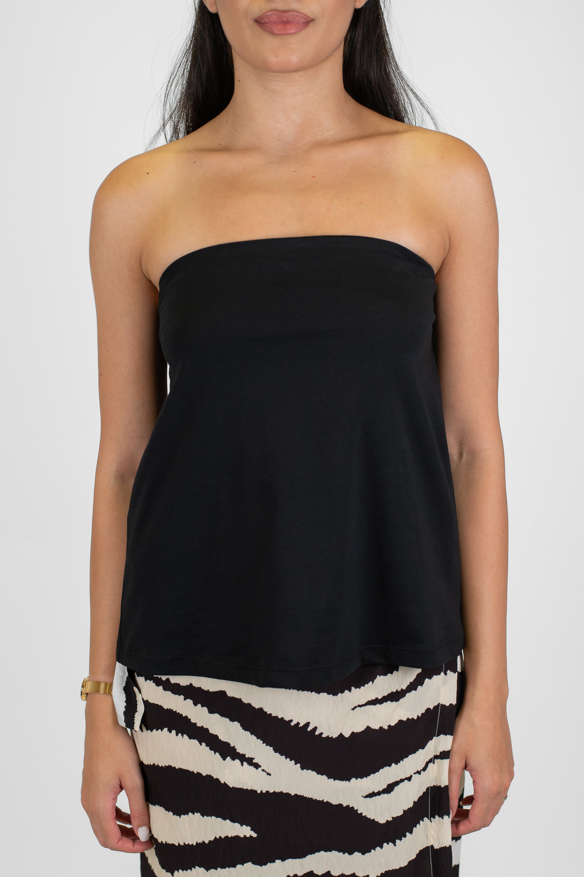 Tensione in - Top a fascia in cotone con elastico dietro