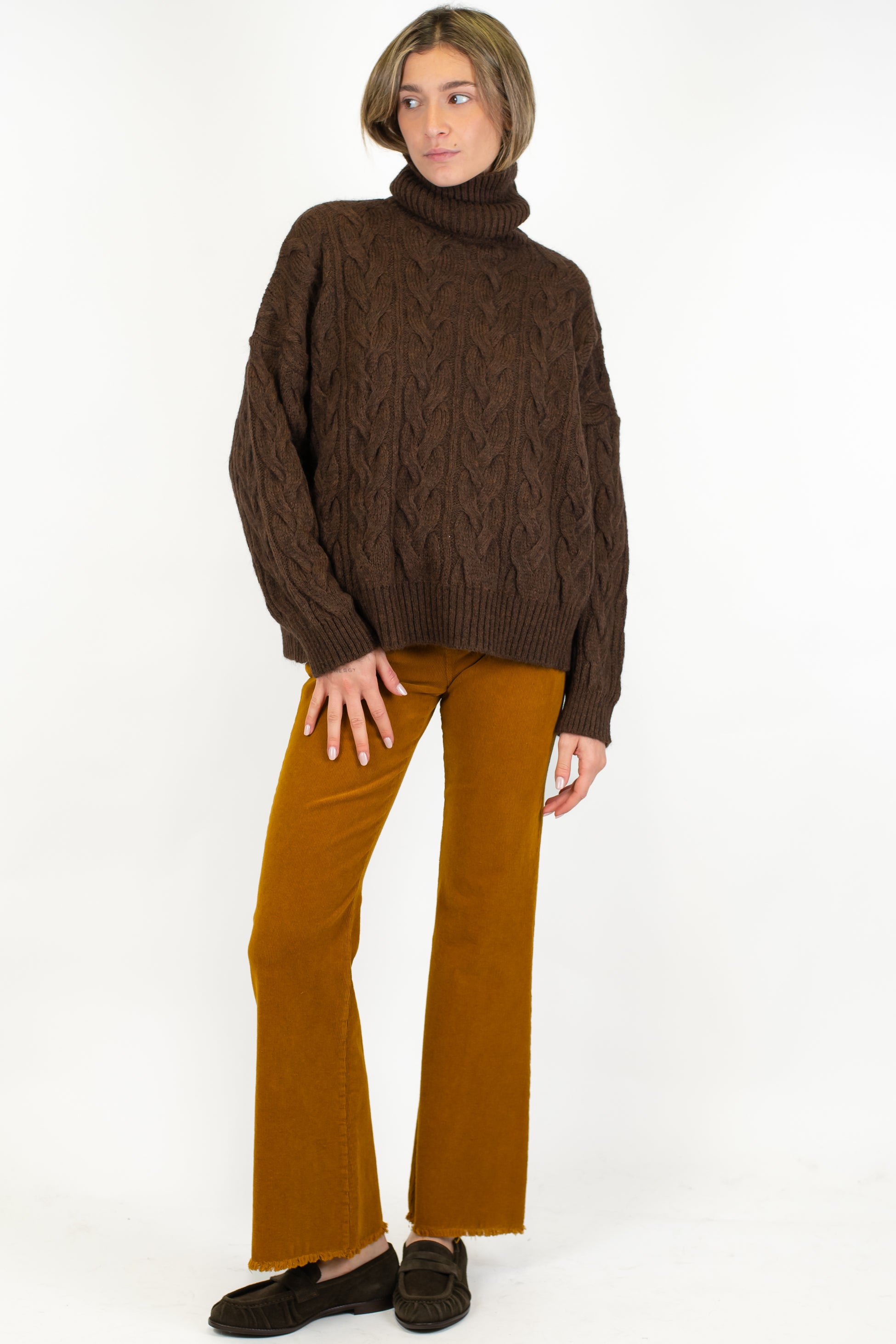 Motel - Pantalone a zampa in velluto millerighe