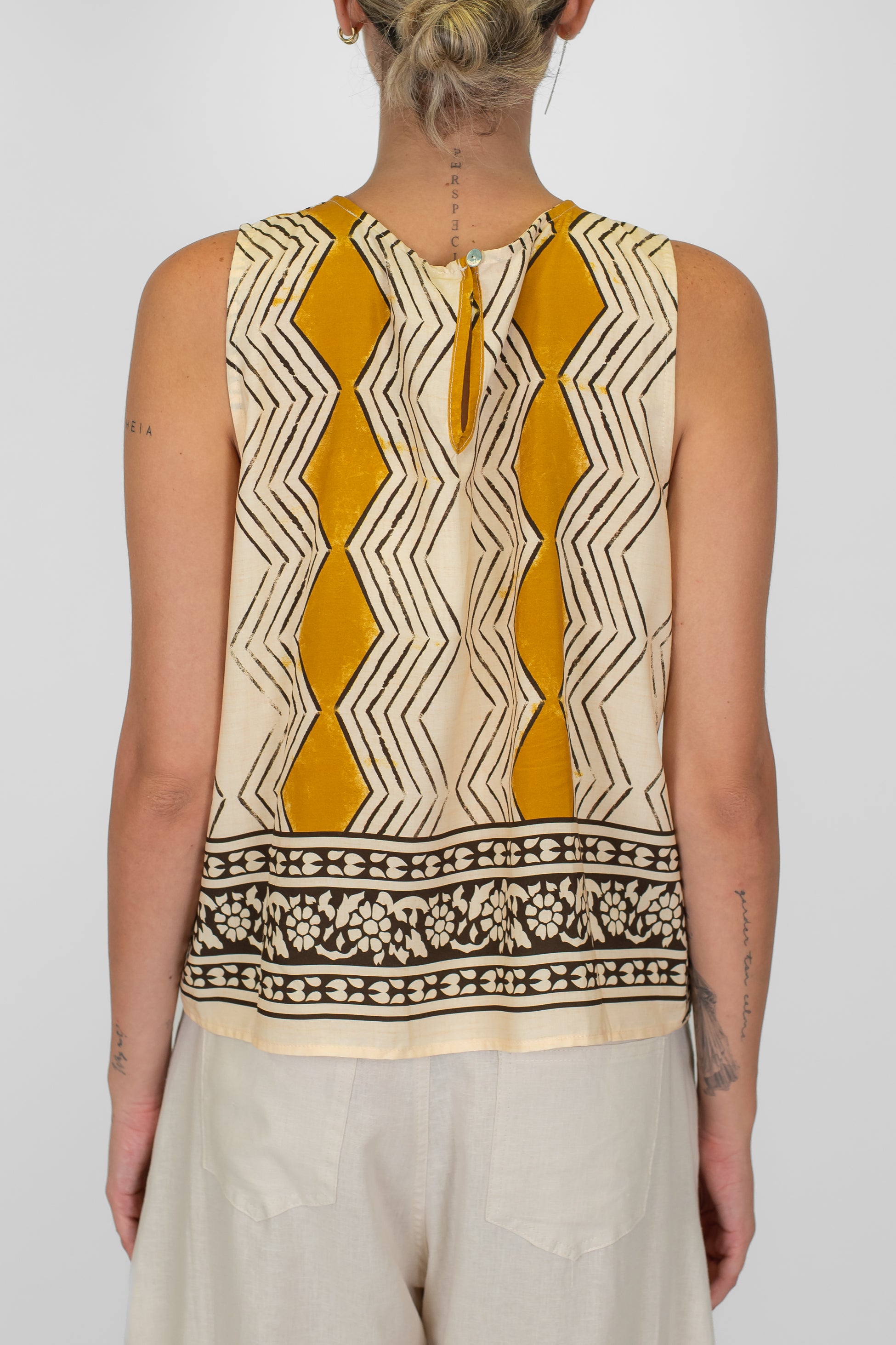 Haveone - Canotta fantasia geometrica in viscosa