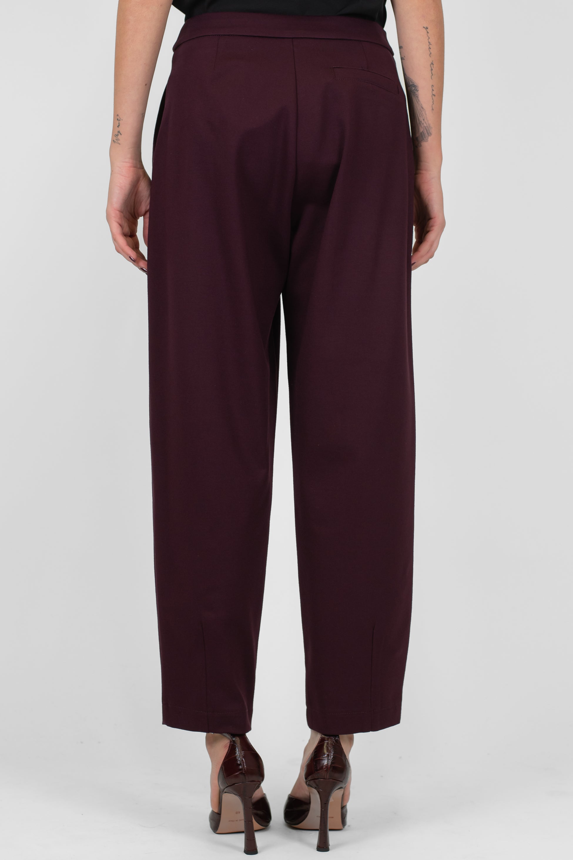 Maryley - Pantalone balloon in punto milano con pinces