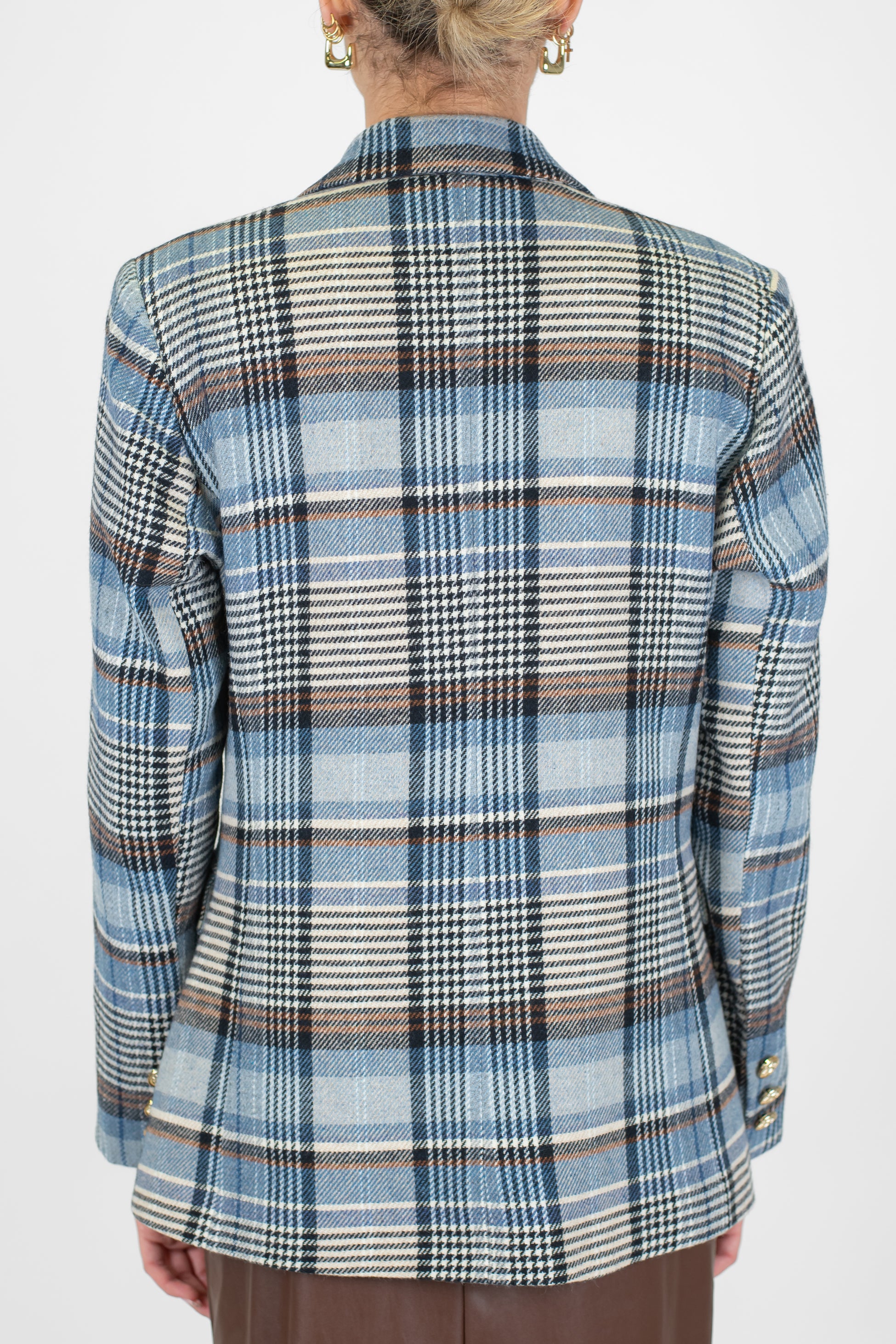 Tensione in - Giacca doppiopetto fantasia check in misto lana