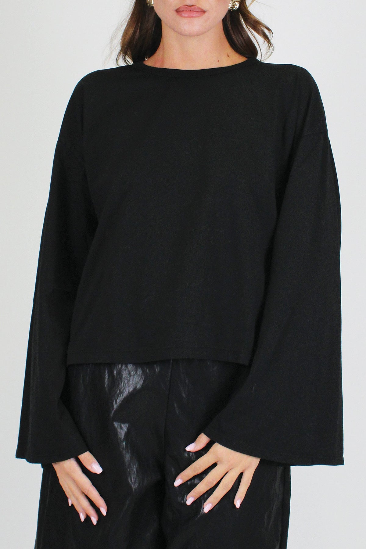 Haveone - Shirt manica lunga a trapezio tinta unita