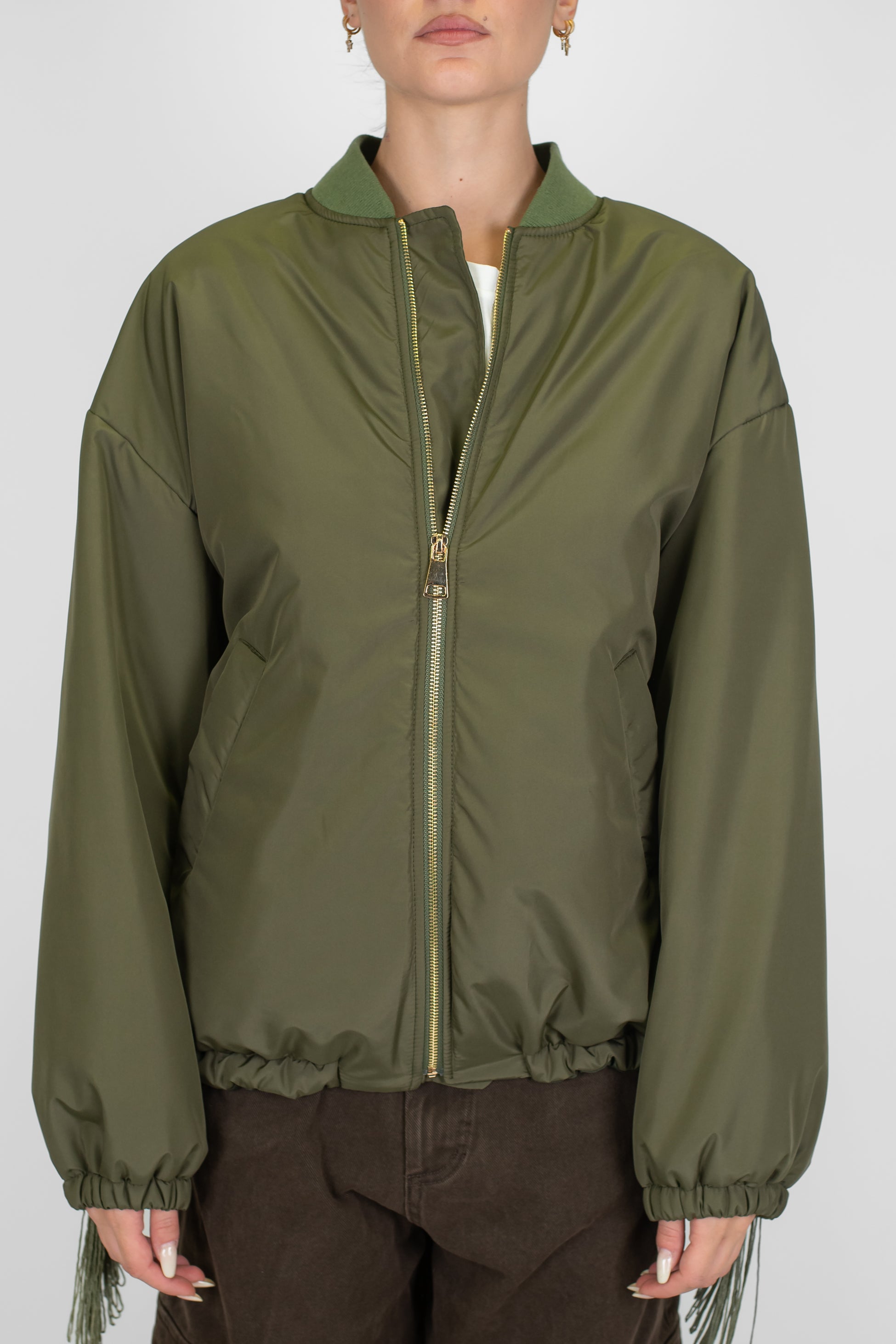 Tensione in - Bomber Piumino con frange