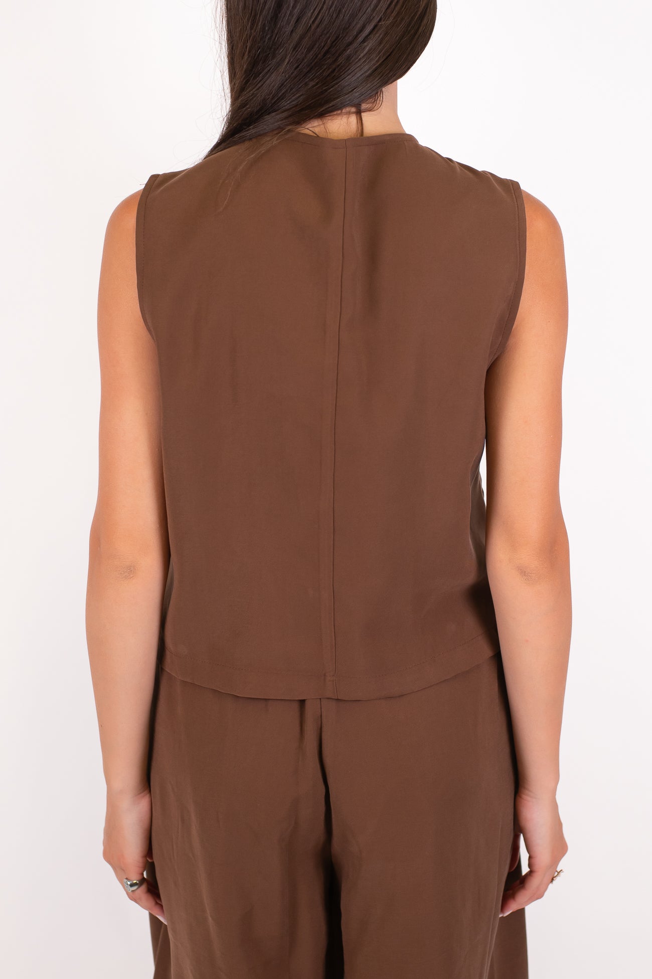 Haveone - Gilet con chiusura asimmetrica alta in viscosa leggera