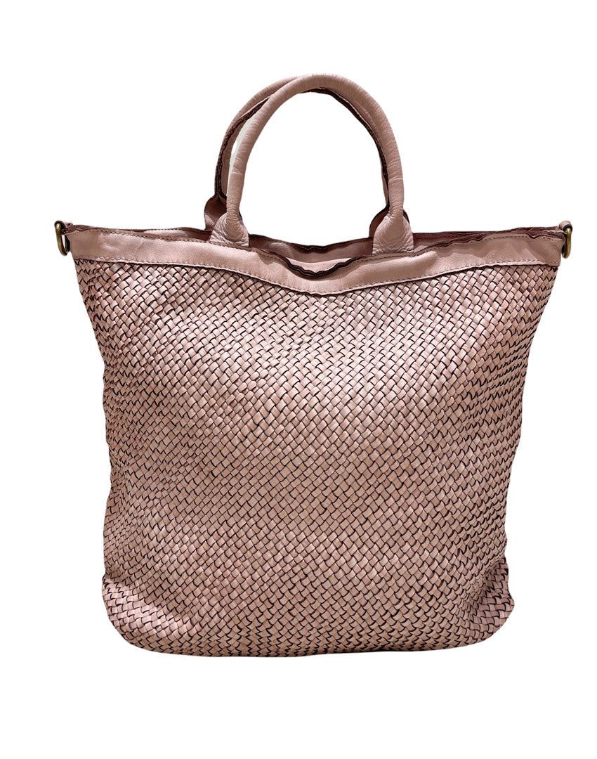 Borsa grande 100% pelle intrecciata made in italy