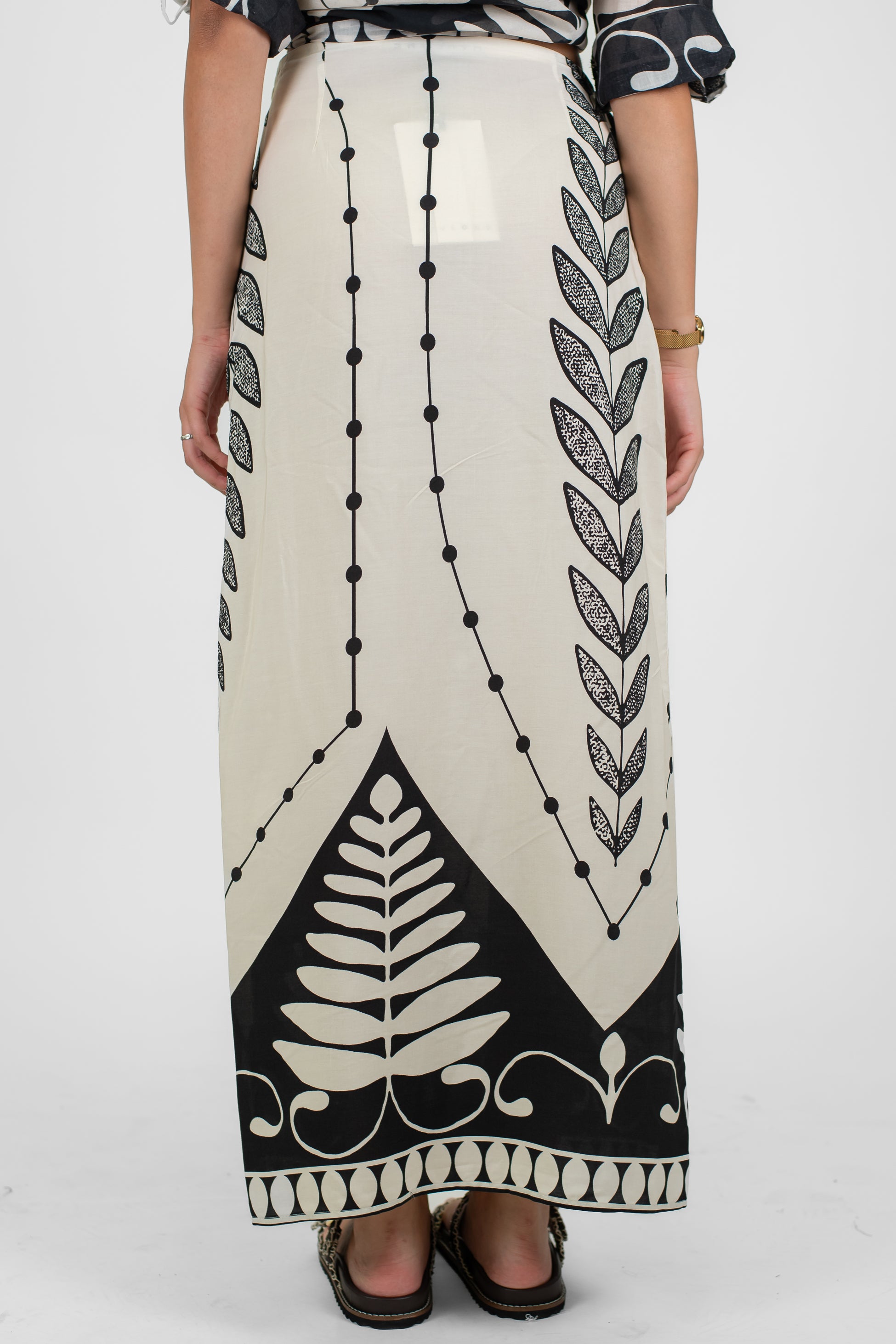 Haveone - Gonna pareo a portafoglio fantasia floreale in viscosa