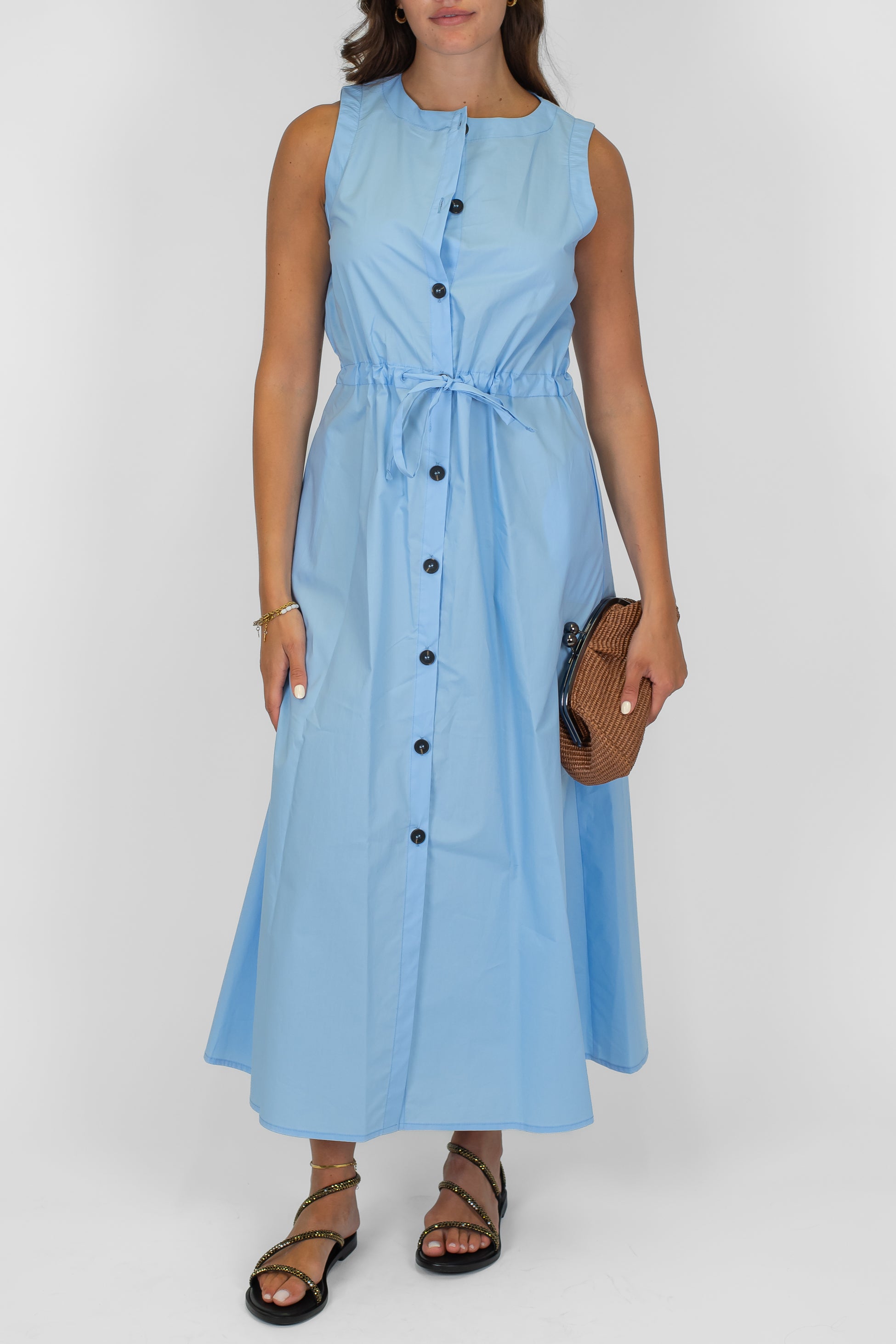 Tensione in - Abito giromaniche con coulisse in vita