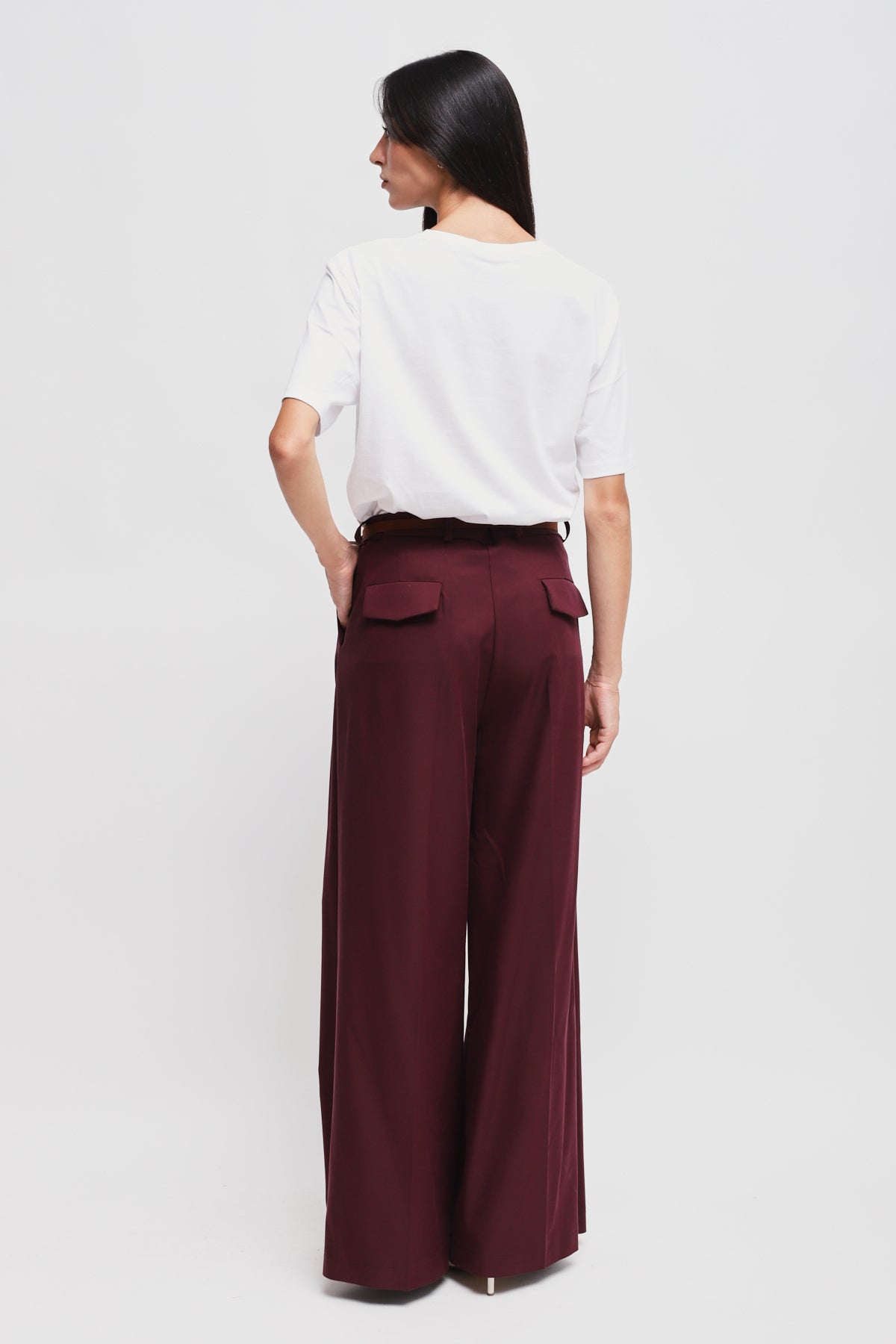 Maryley - Pantalone palazzo con pinces